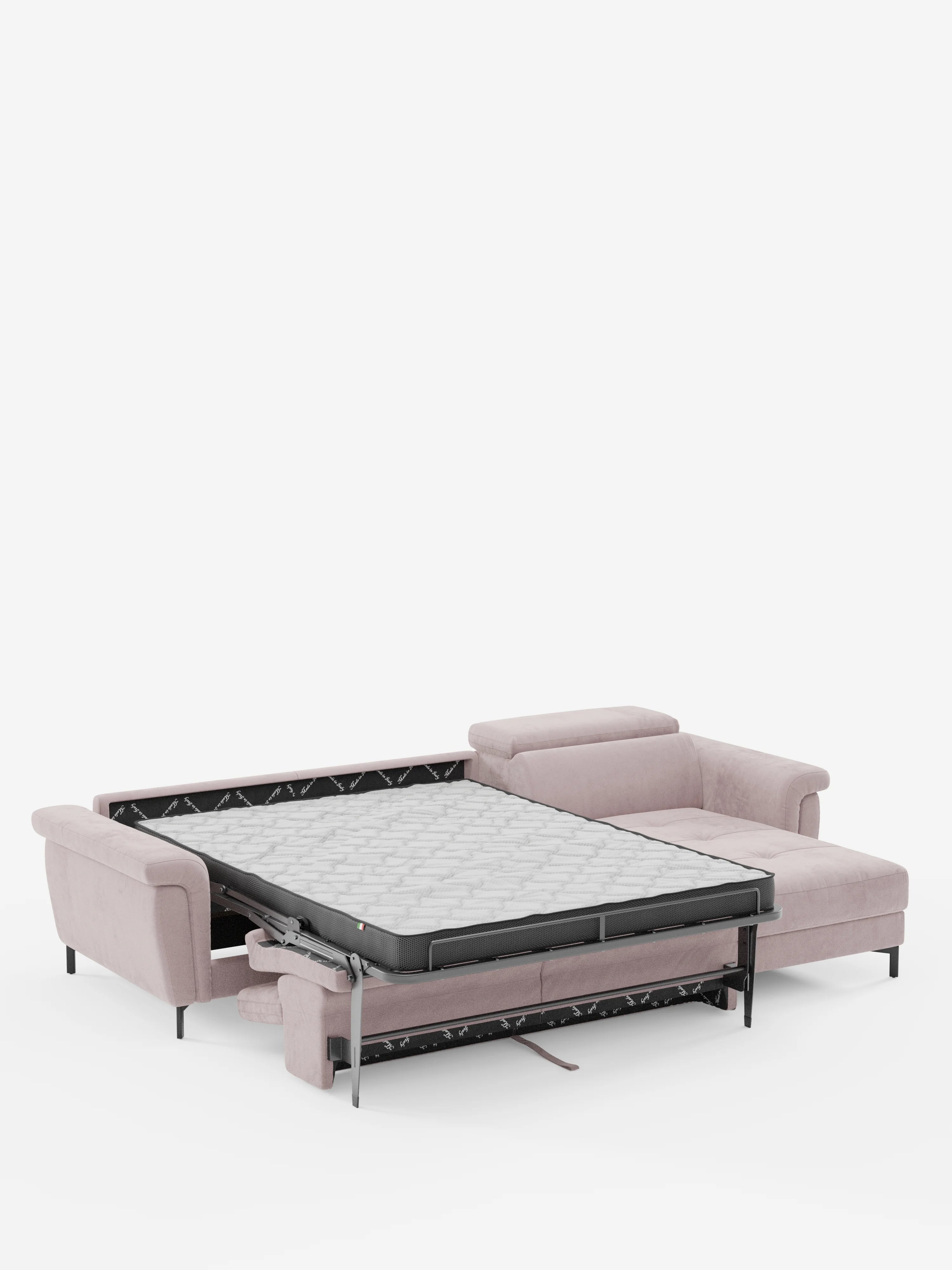 Capri canapé convertible avec méridienne coffre et têtières réglables - Tissu Effet Velours Détachable T30