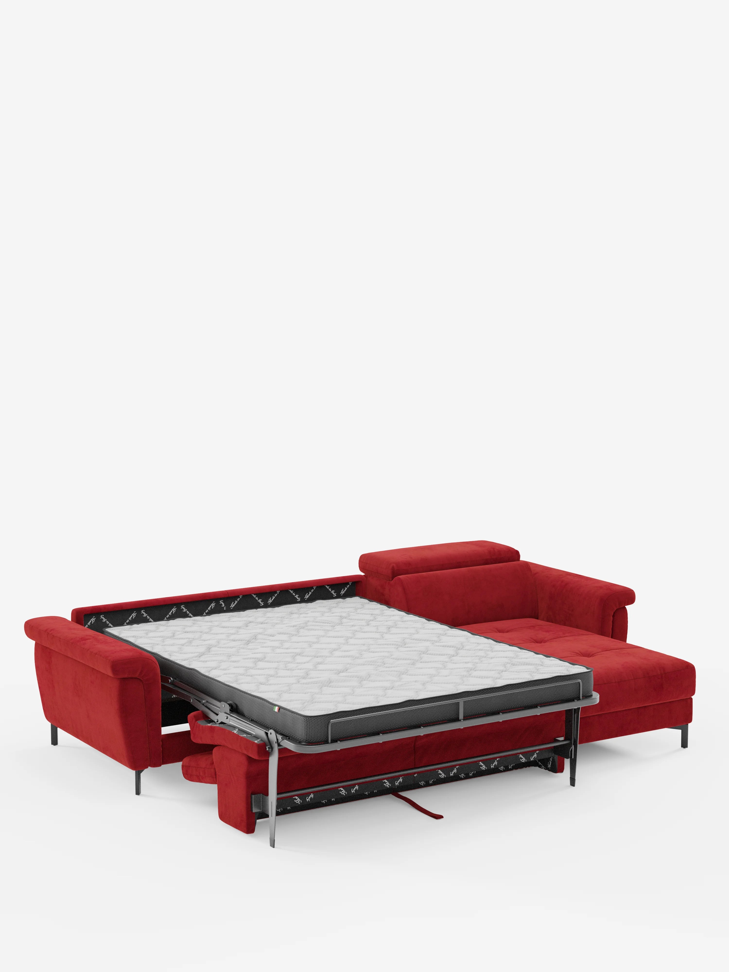 Capri canapé convertible avec méridienne coffre et têtières réglables - Tissu Effet Velours Détachable T30