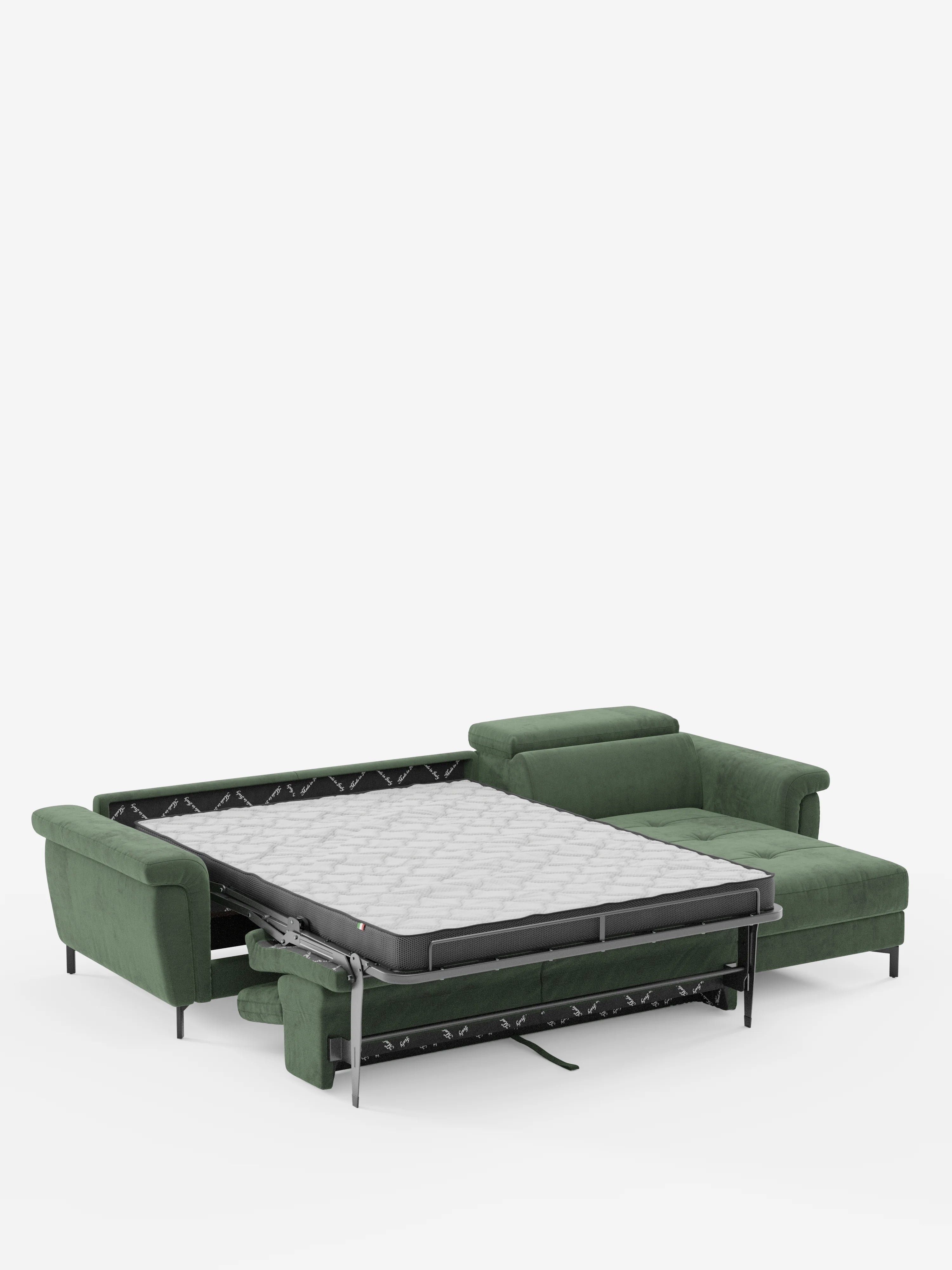 Capri canapé convertible avec méridienne coffre et têtières réglables - Tissu Effet Velours Détachable T30