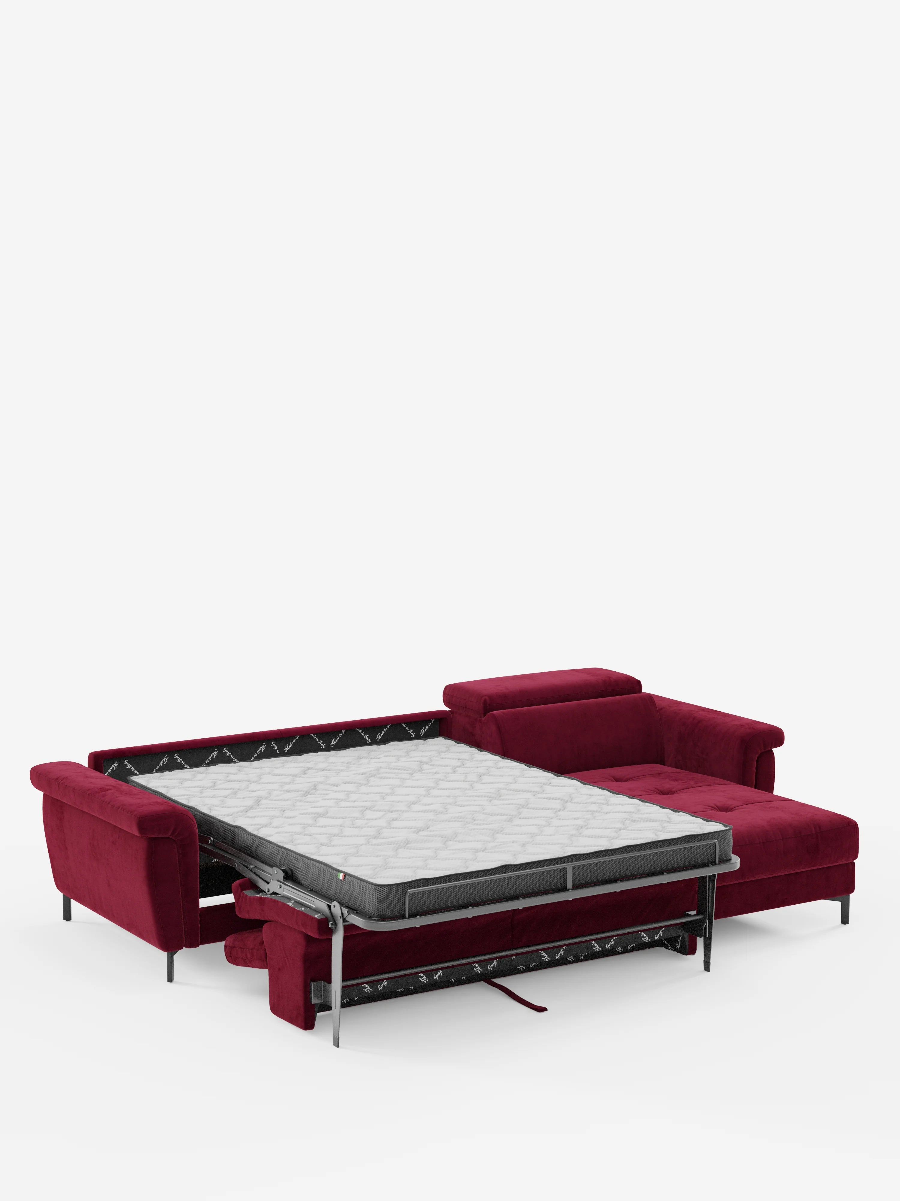 Capri canapé convertible avec méridienne coffre et têtières réglables - Tissu Effet Velours Détachable T30
