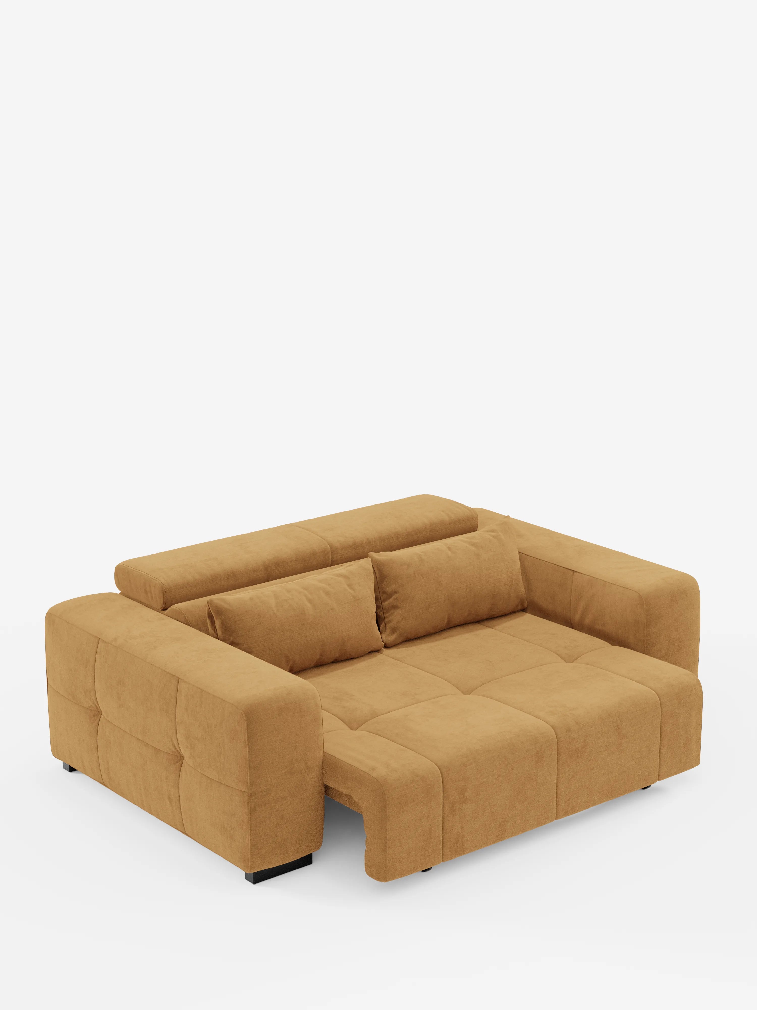 Monarch Canapé avec relaxation électrique pour allongement des assises et appuie-tête inclinable en tissu doux anti-taches T31