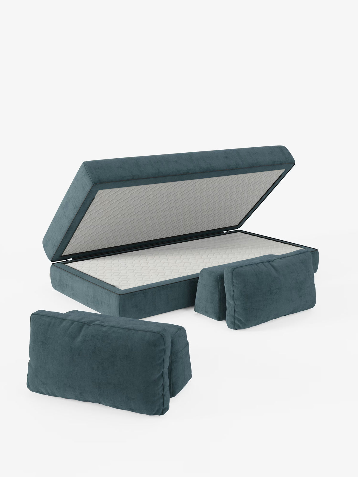 Rift divano letto matrimoniale 2 posti e 3 posti con schienali mobili - materasso alto 24 cm e memory foam in tessuto smacchiabile T31