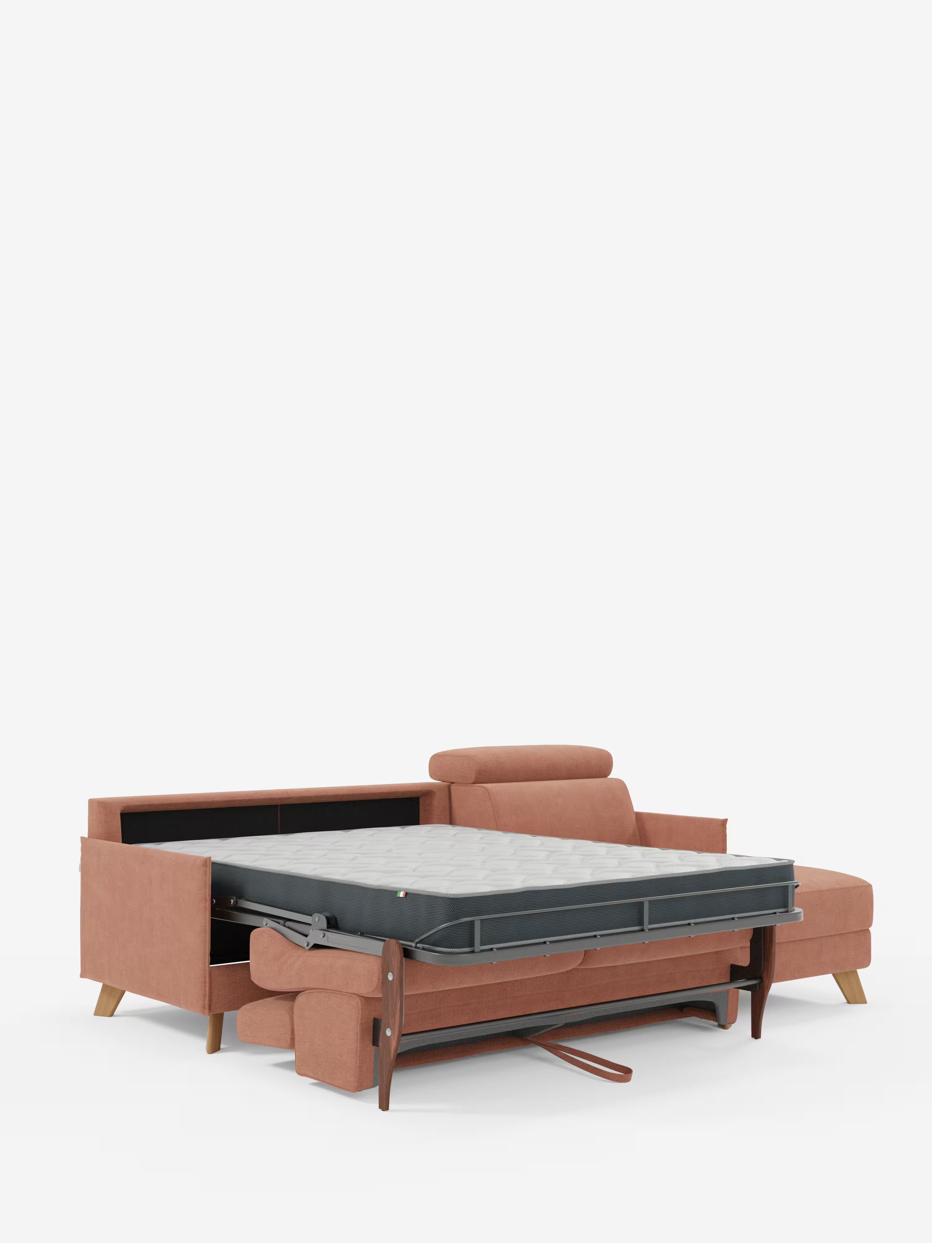 Sole Canapé d'angle convertible avec chaise longue avec coffre et têtières inclinables - tissu détachable T23