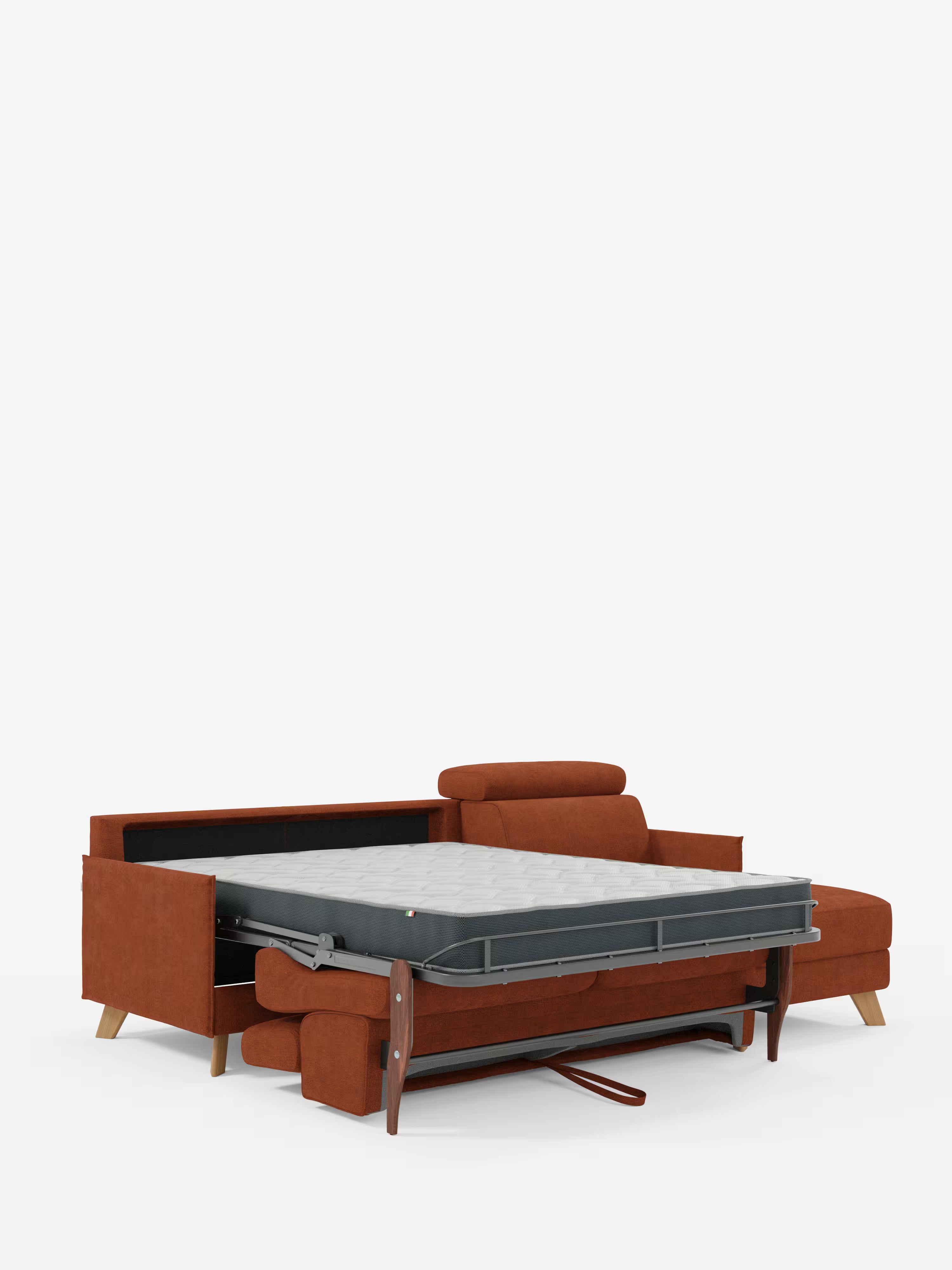 Sole Canapé d'angle convertible avec chaise longue avec coffre et têtières inclinables - tissu détachable T23