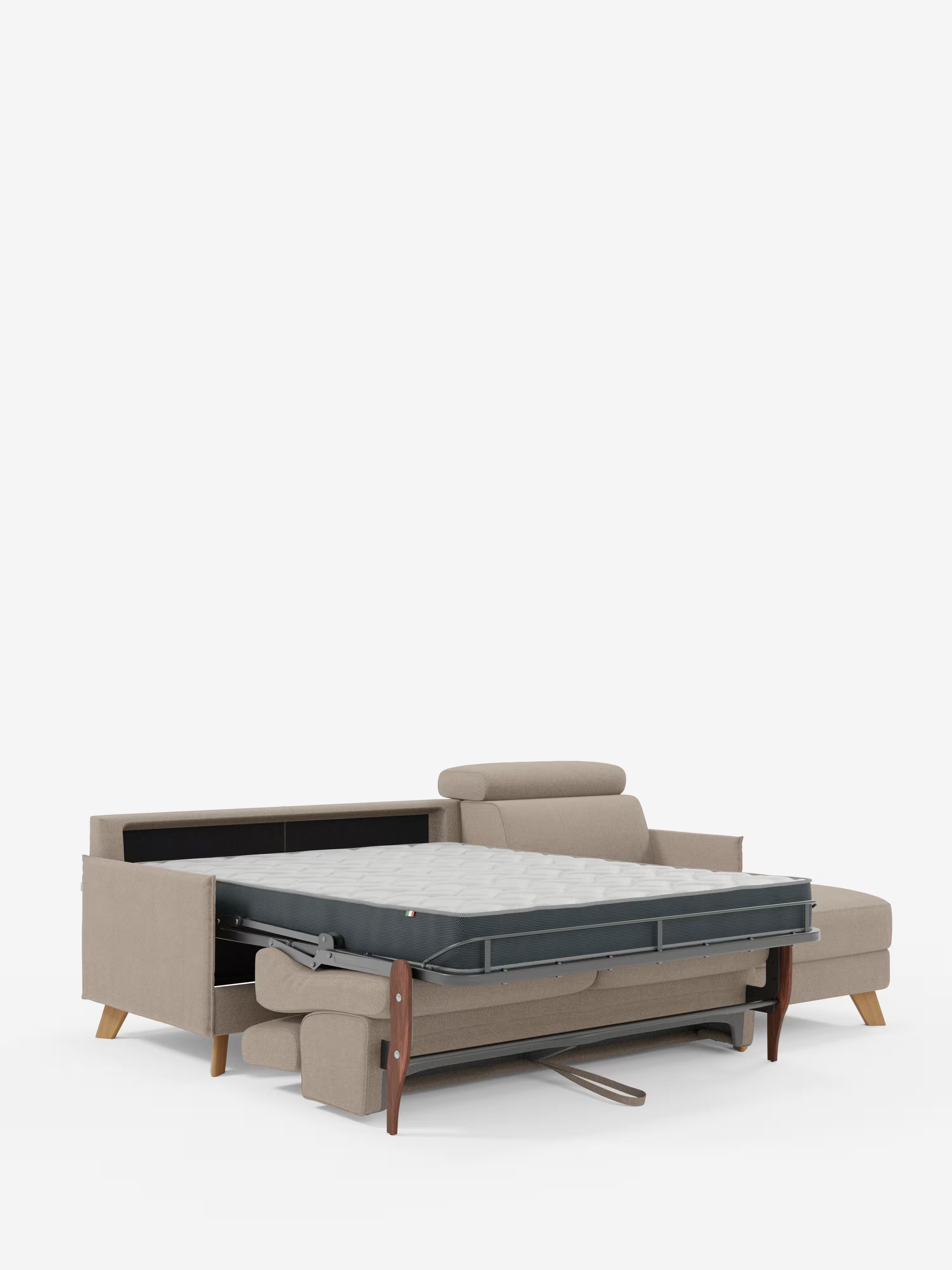 Sole Canapé d'angle convertible avec chaise longue avec coffre et têtières inclinables - tissu détachable T23
