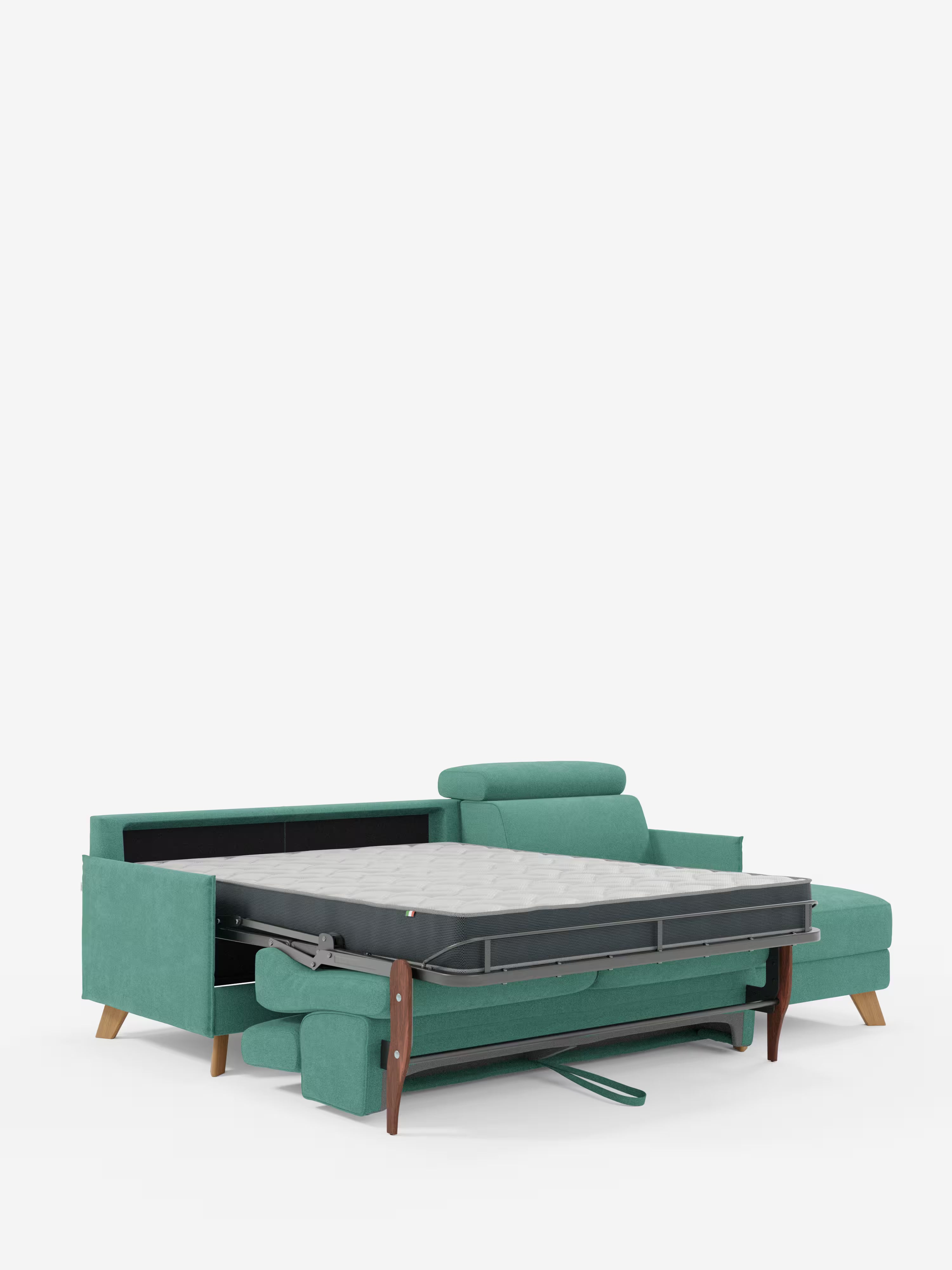 Sole Canapé d'angle convertible avec chaise longue avec coffre et têtières inclinables - tissu détachable T23