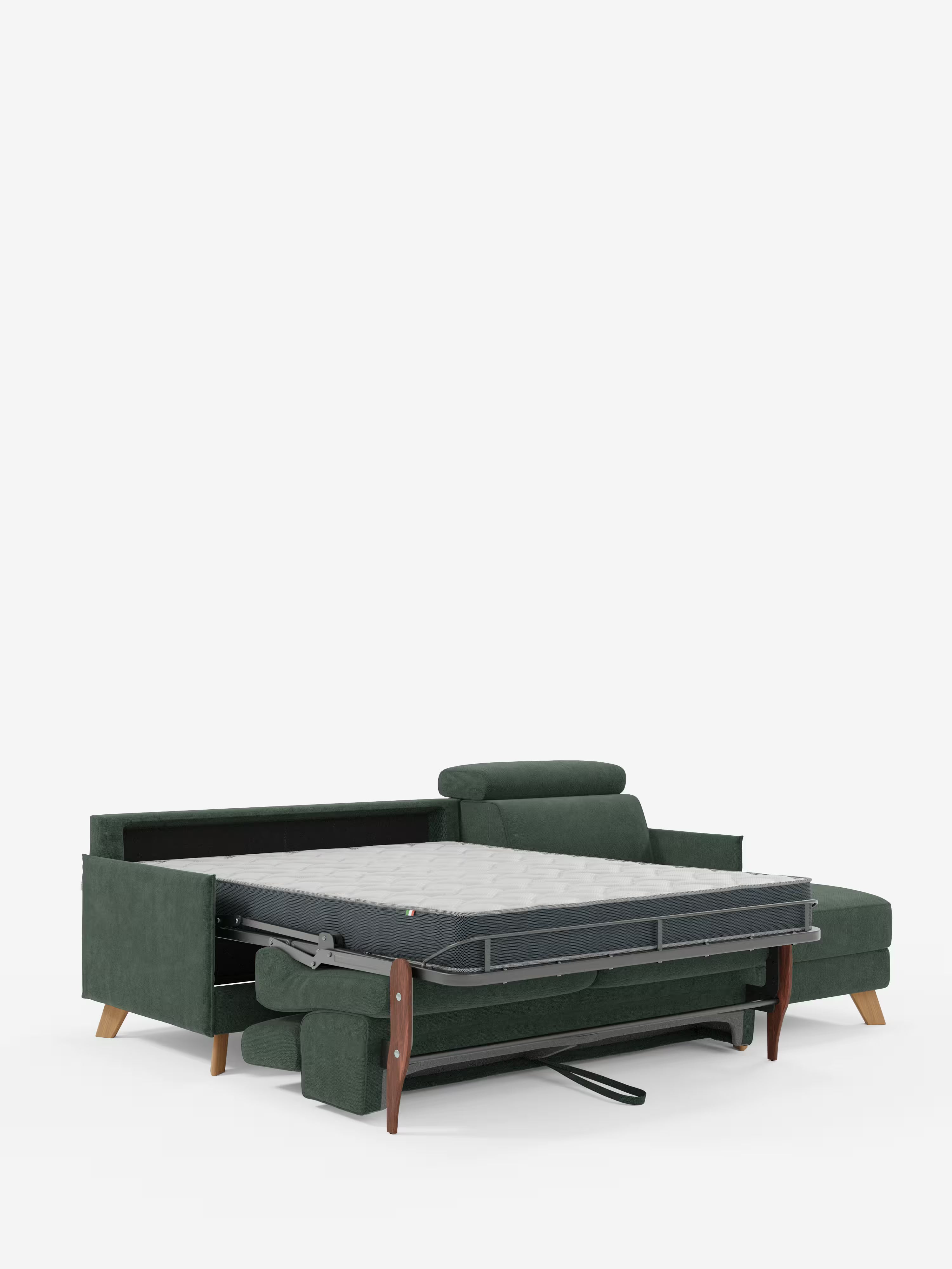 Sole Canapé d'angle convertible avec chaise longue avec coffre et têtières inclinables - tissu détachable T23
