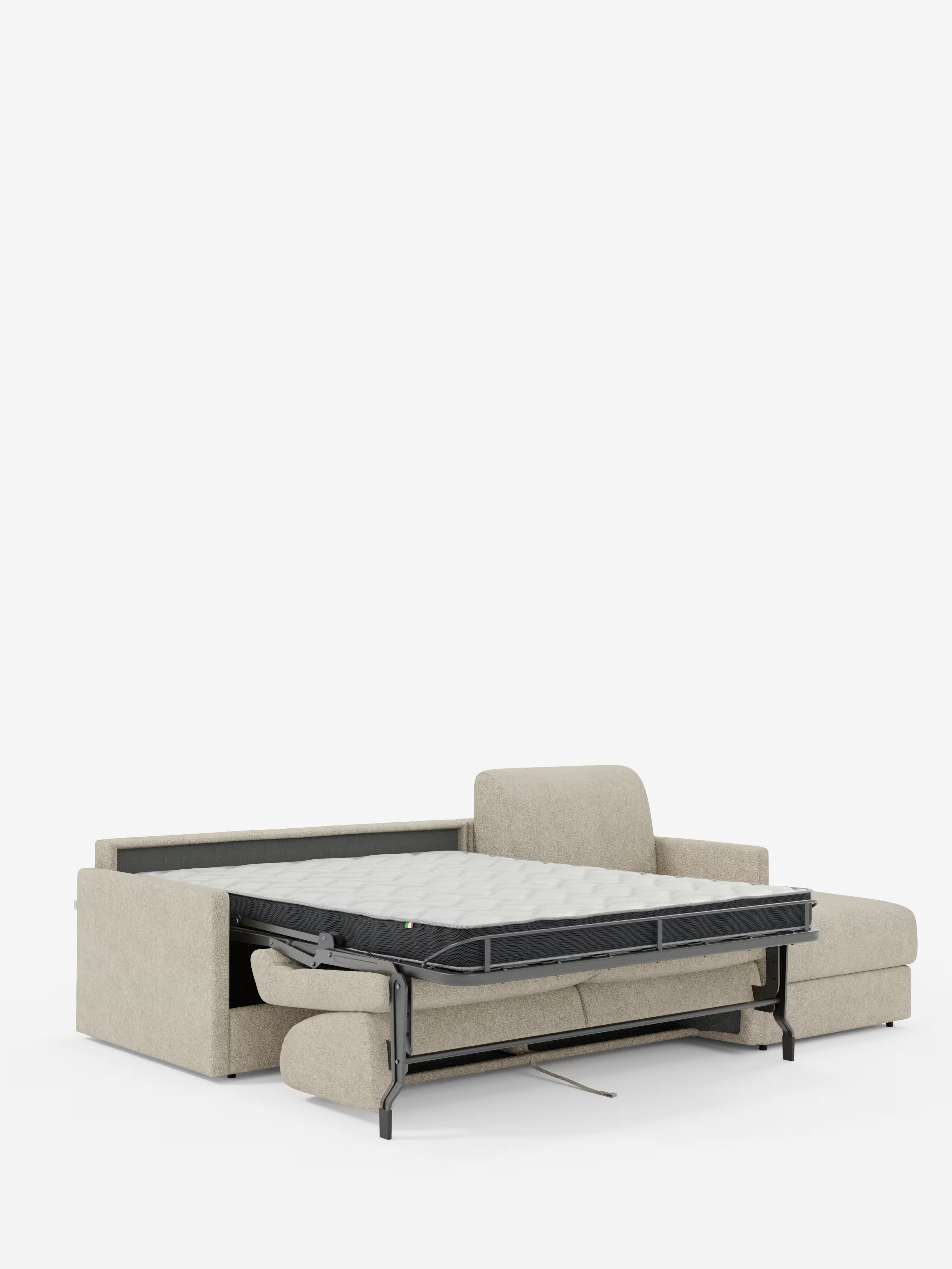 Tommy Divano Letto con penisola contenitore - design minimal e sfoderabile in tessuto smacchiabile simil cotone T33
