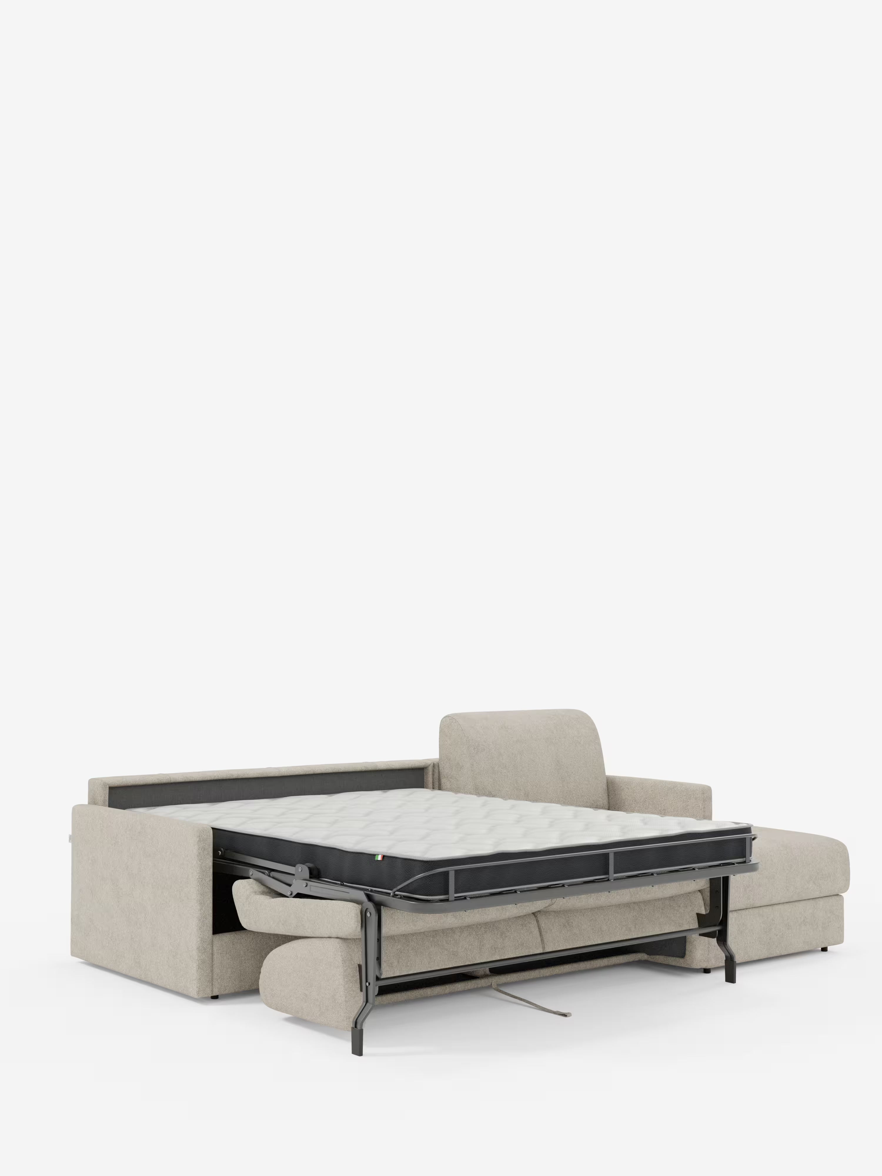 Tommy Divano Letto con penisola contenitore - design minimal e sfoderabile in tessuto smacchiabile simil cotone T33