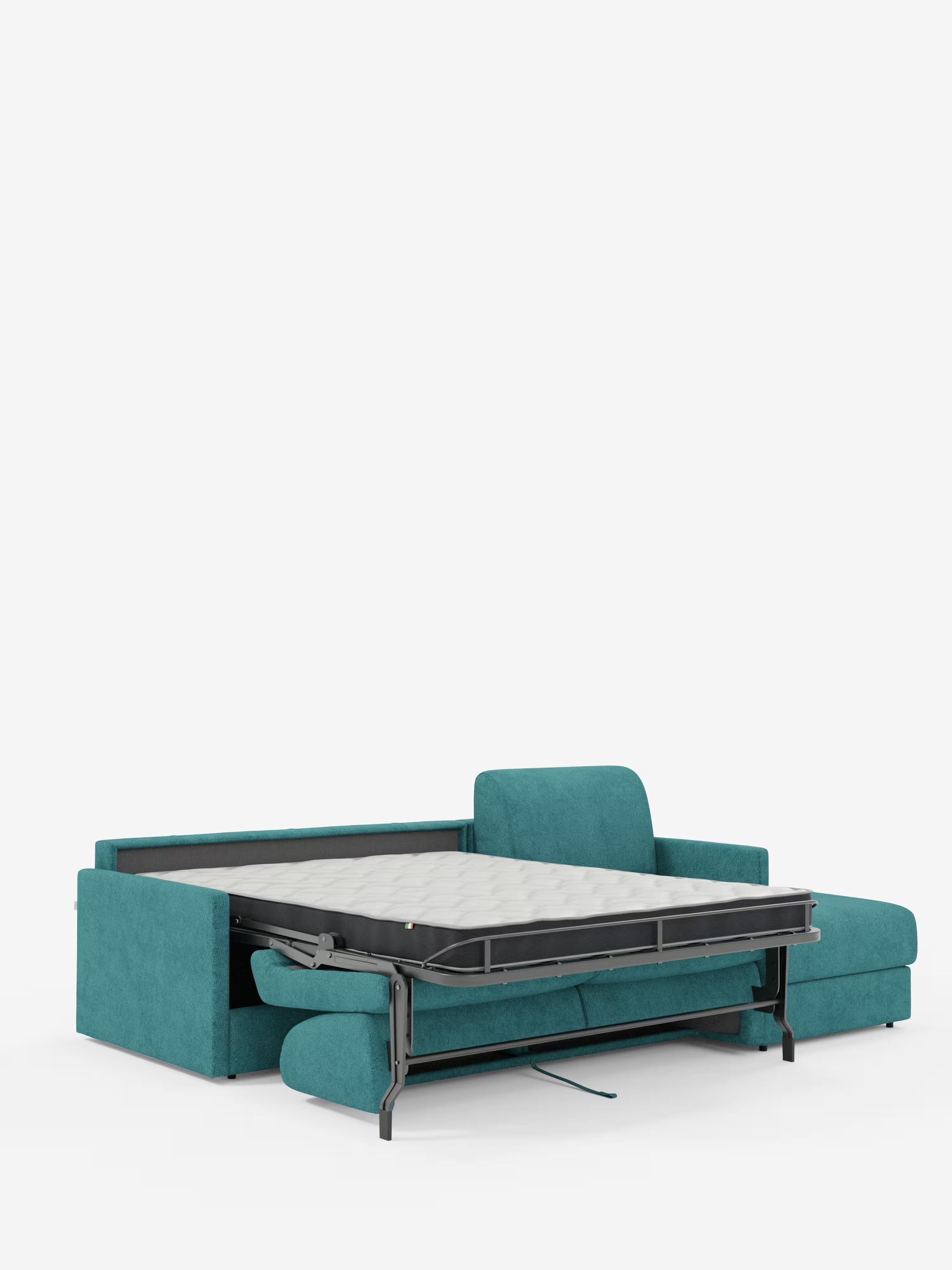 Tommy Divano Letto con penisola contenitore - design minimal e sfoderabile in tessuto smacchiabile simil cotone T33