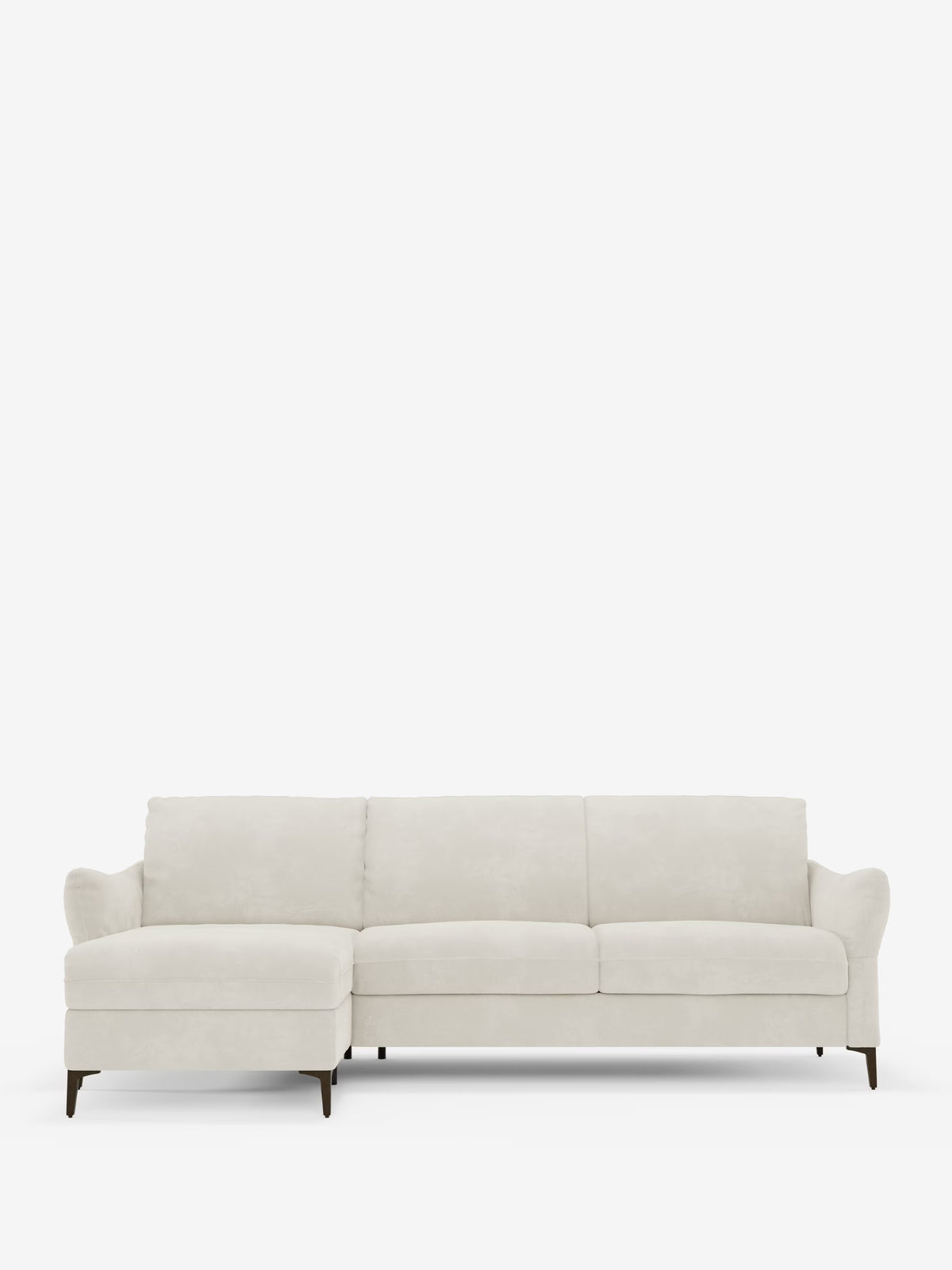 Dalia canapé-lit avec méridienne coffre de rangement et matelas de 18 cm de hauteur - pieds hauts et tissu anti-taches T30