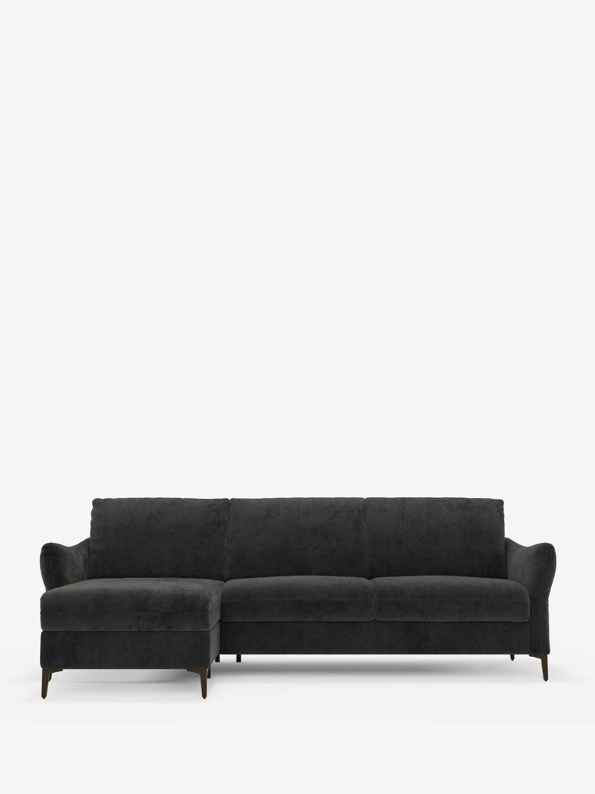 Dalia canapé-lit avec méridienne coffre de rangement et matelas de 18 cm de hauteur - pieds hauts et tissu anti-taches T30