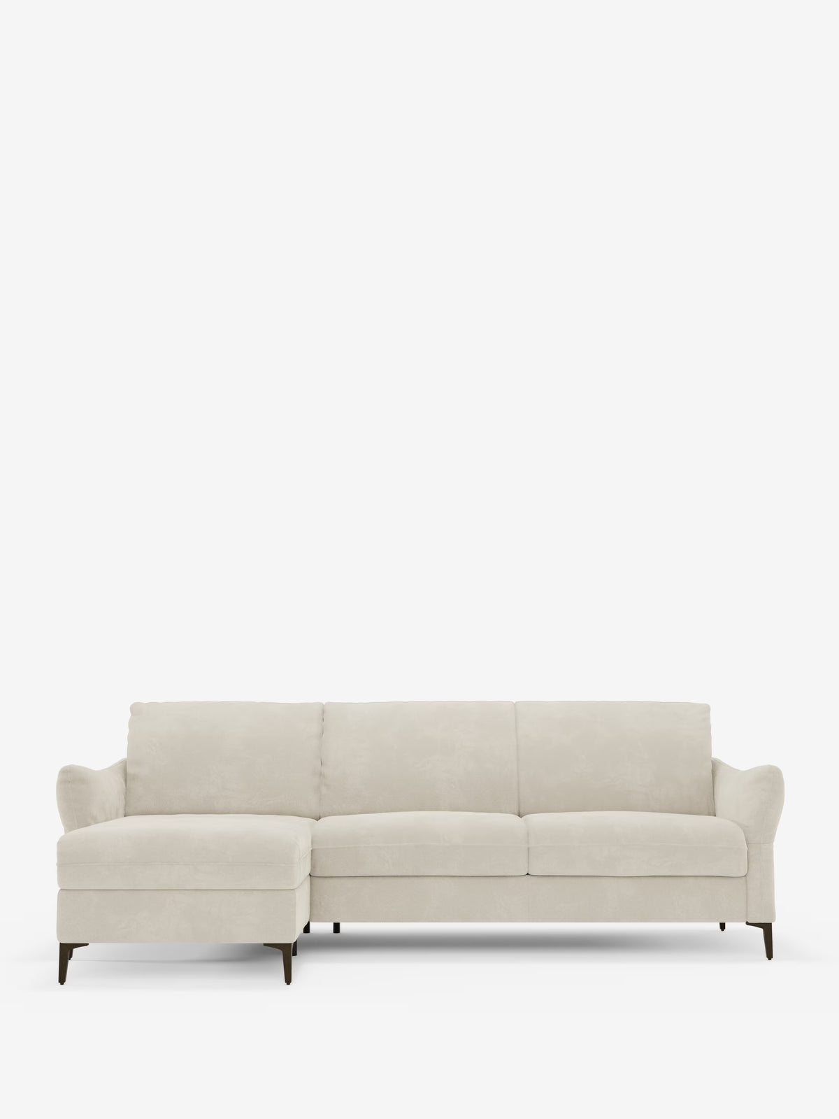 Dalia canapé-lit avec méridienne coffre de rangement et matelas de 18 cm de hauteur - pieds hauts et tissu anti-taches T30