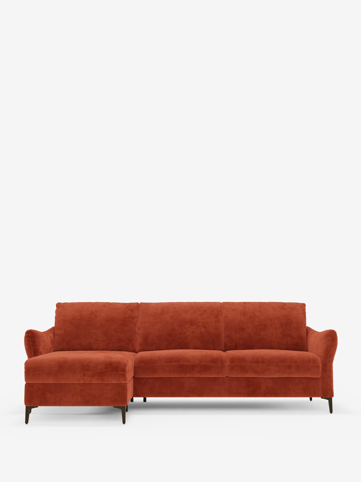 Dalia canapé-lit avec méridienne coffre de rangement et matelas de 18 cm de hauteur - pieds hauts et tissu anti-taches T30