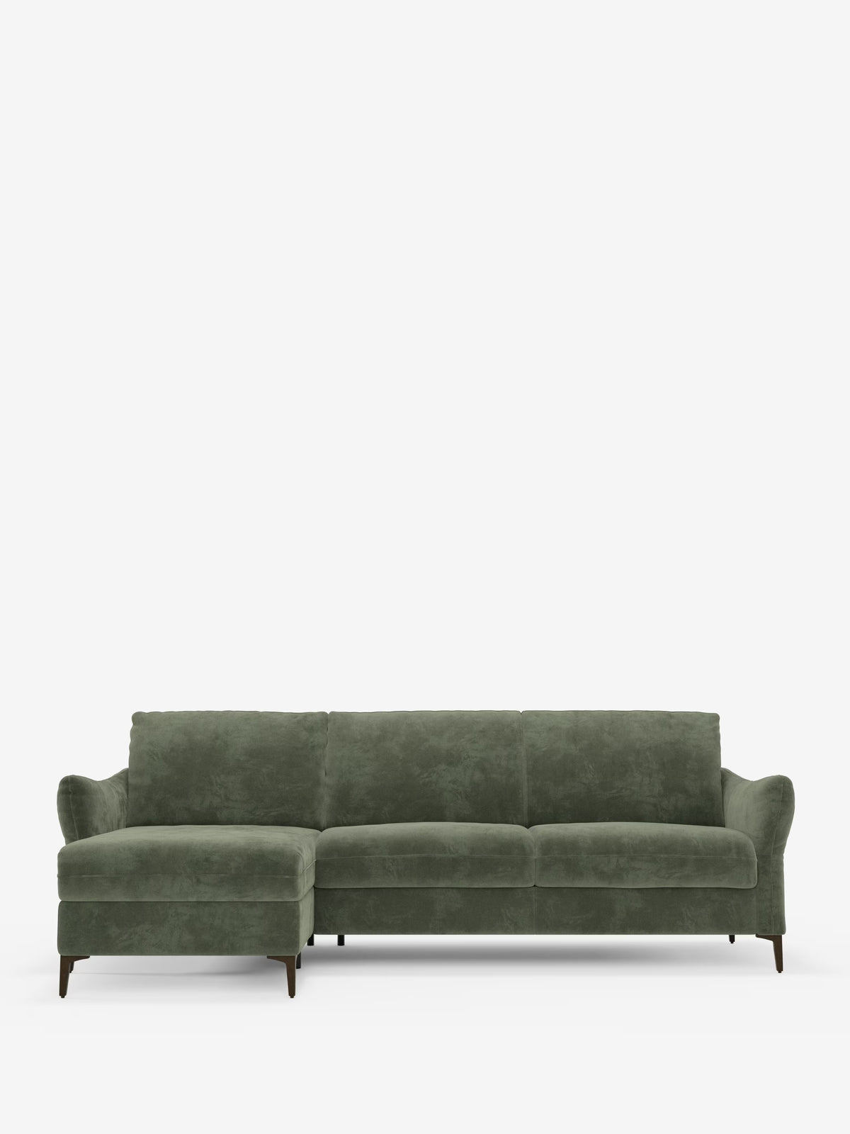 Dalia canapé-lit avec méridienne coffre de rangement et matelas de 18 cm de hauteur - pieds hauts et tissu anti-taches T30