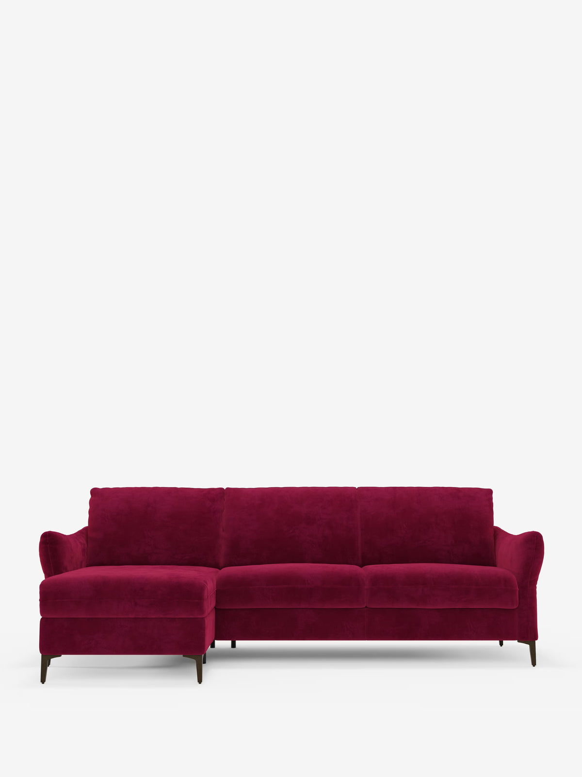 Dalia canapé-lit avec méridienne coffre de rangement et matelas de 18 cm de hauteur - pieds hauts et tissu anti-taches T30