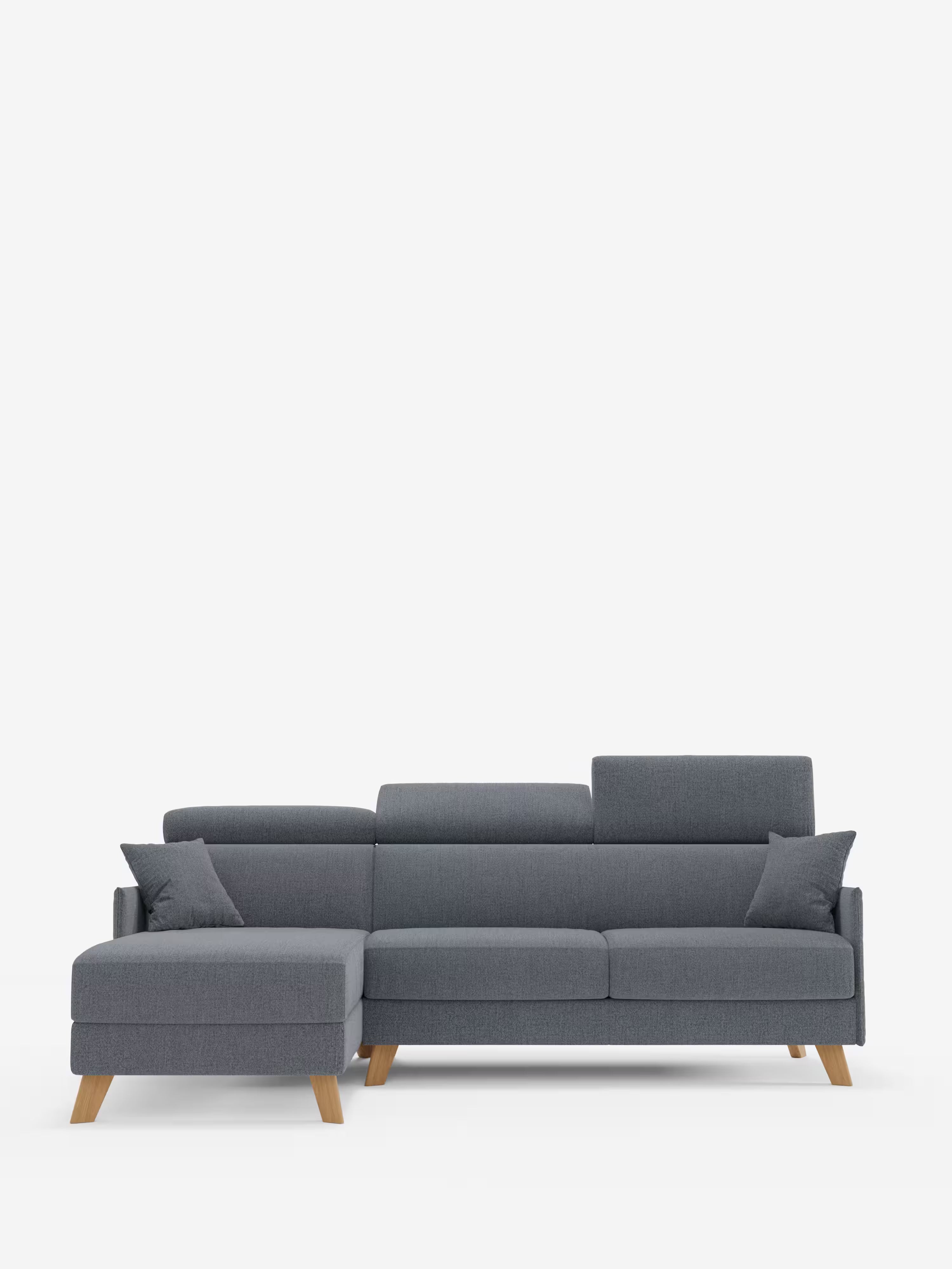 Sole Canapé d'angle convertible avec chaise longue avec coffre et têtières inclinables - tissu détachable T23