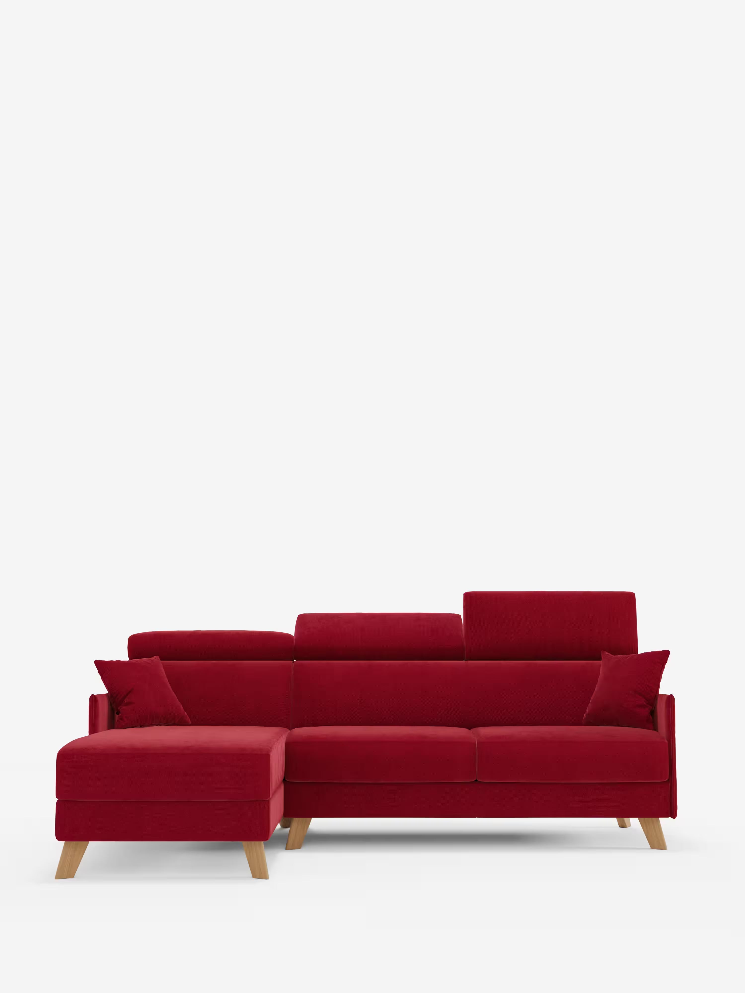 Sole Canapé d'angle convertible avec chaise longue avec coffre et têtières inclinables - tissu détachable T23