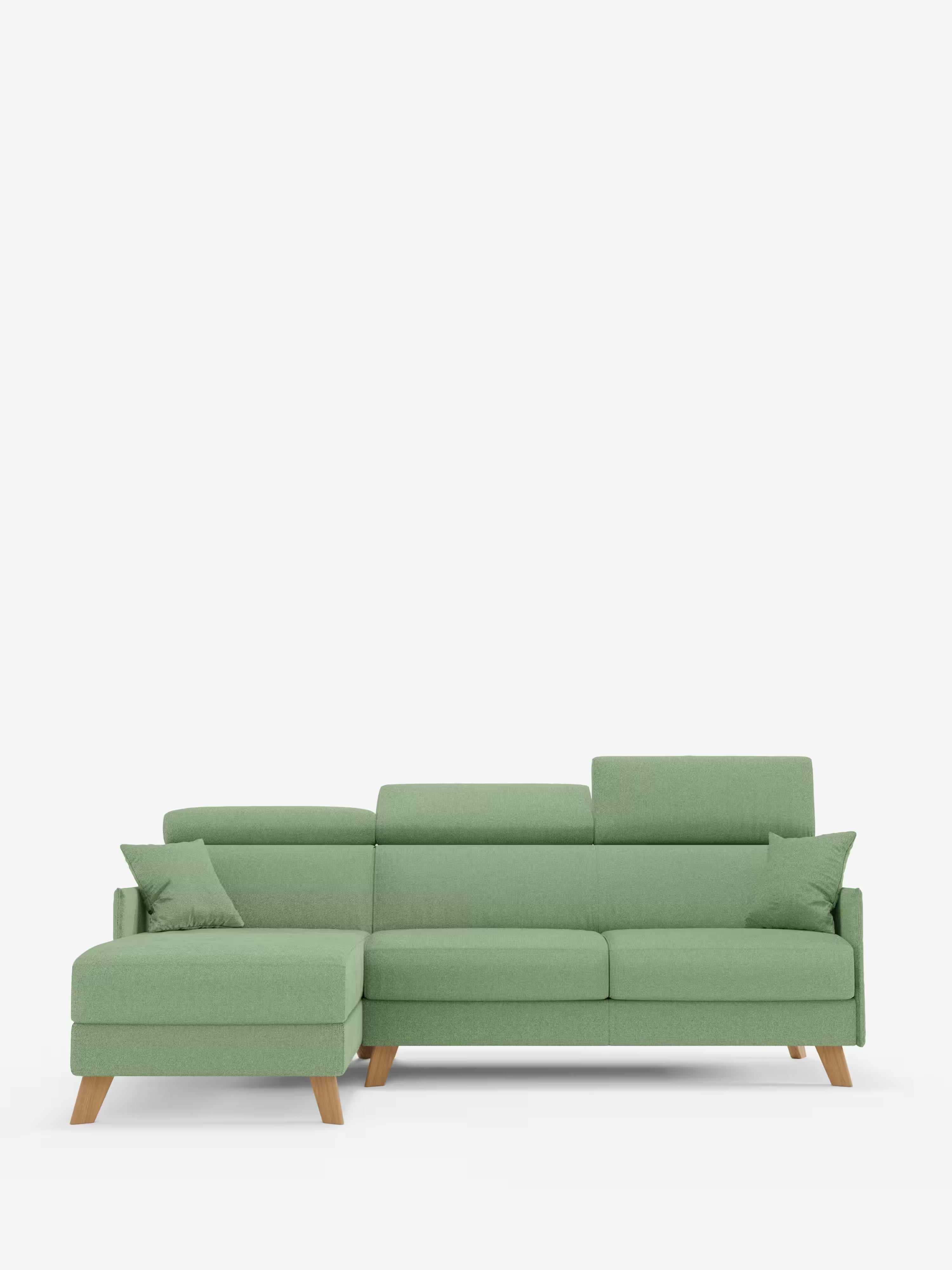Sole Canapé d'angle convertible avec chaise longue avec coffre et têtières inclinables - tissu détachable T23