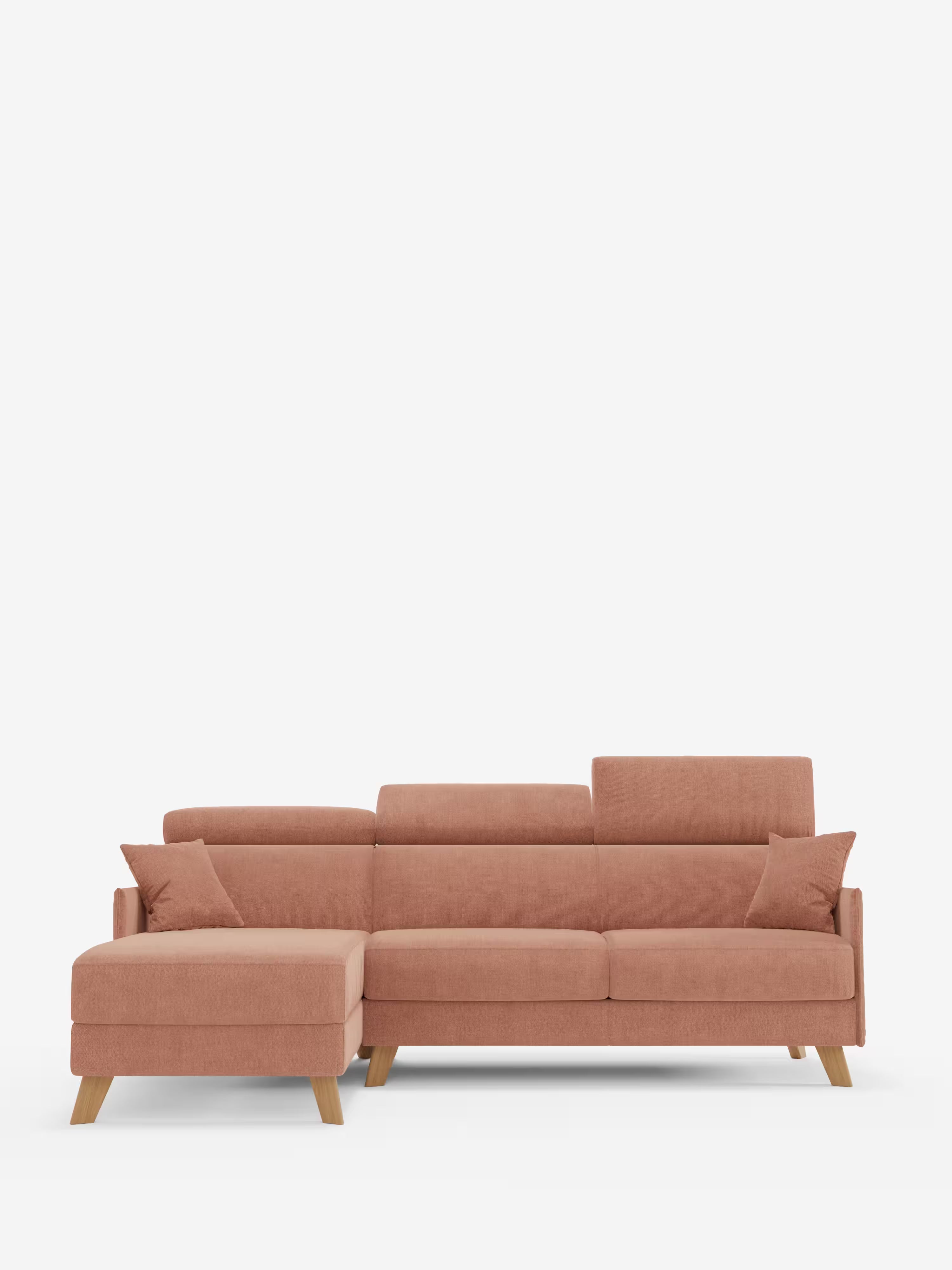 Sole Canapé d'angle convertible avec chaise longue avec coffre et têtières inclinables - tissu détachable T23