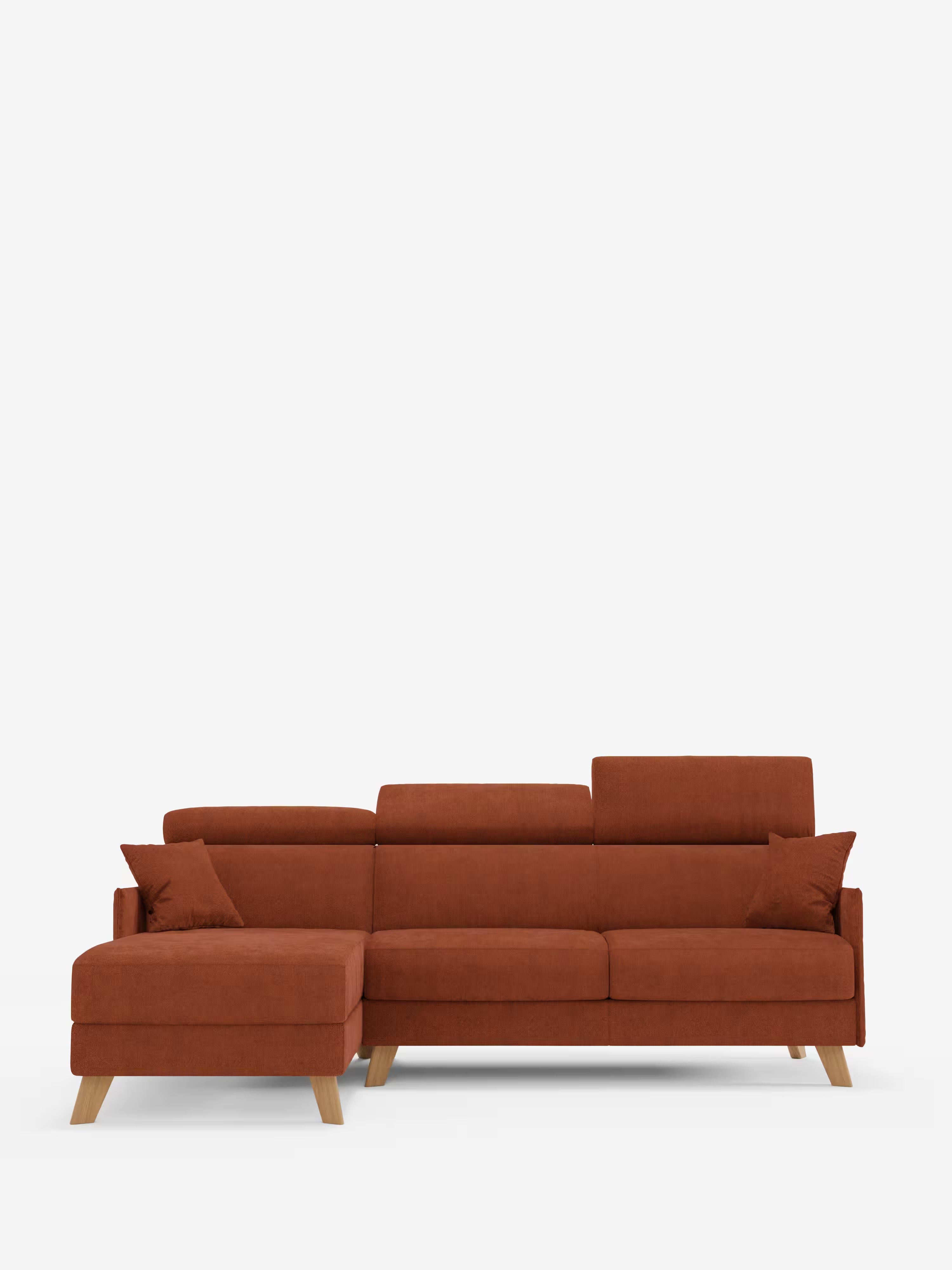 Sole Canapé d'angle convertible avec chaise longue avec coffre et têtières inclinables - tissu détachable T23