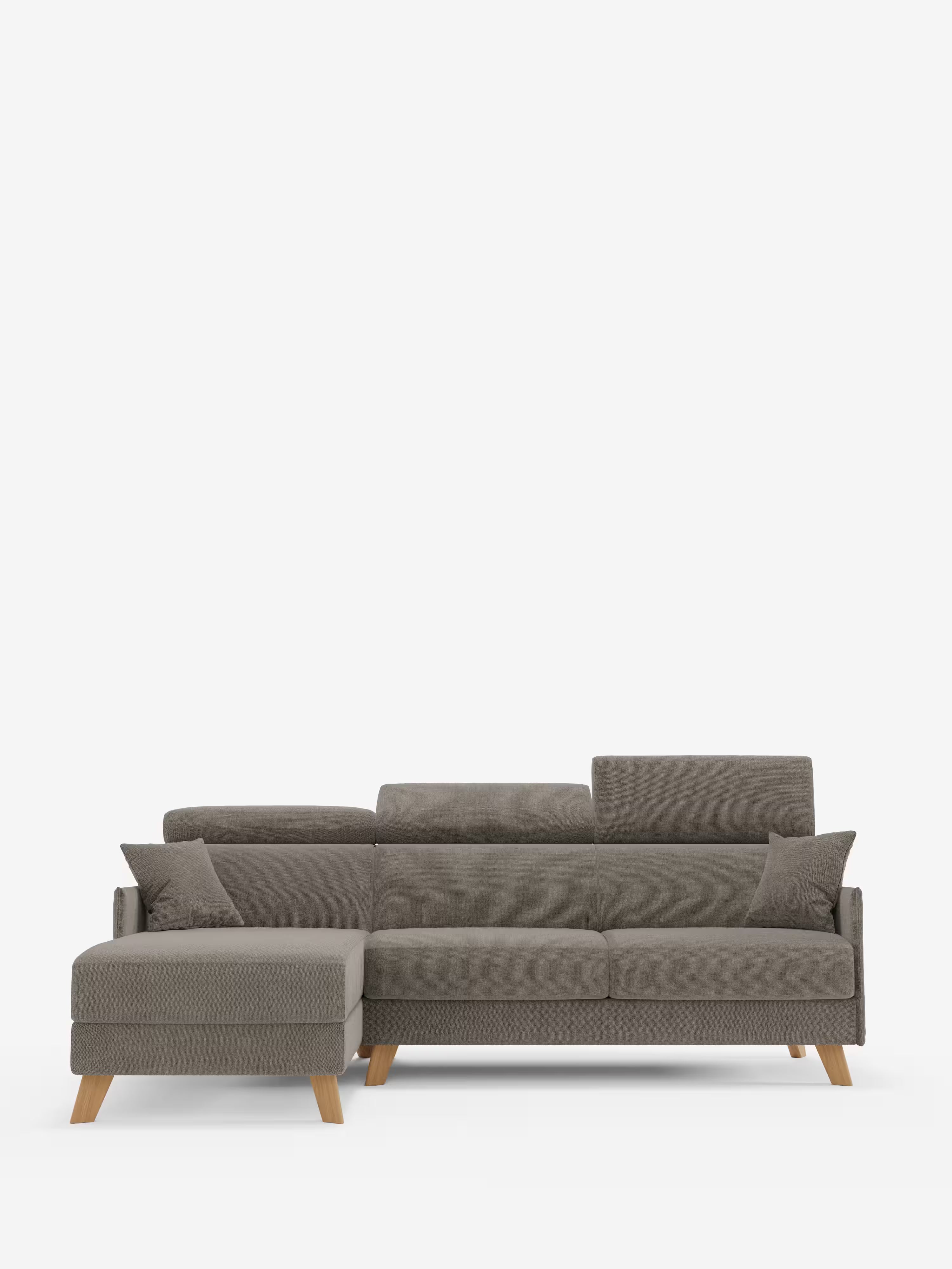 Sole Canapé d'angle convertible avec chaise longue avec coffre et têtières inclinables - tissu détachable T23