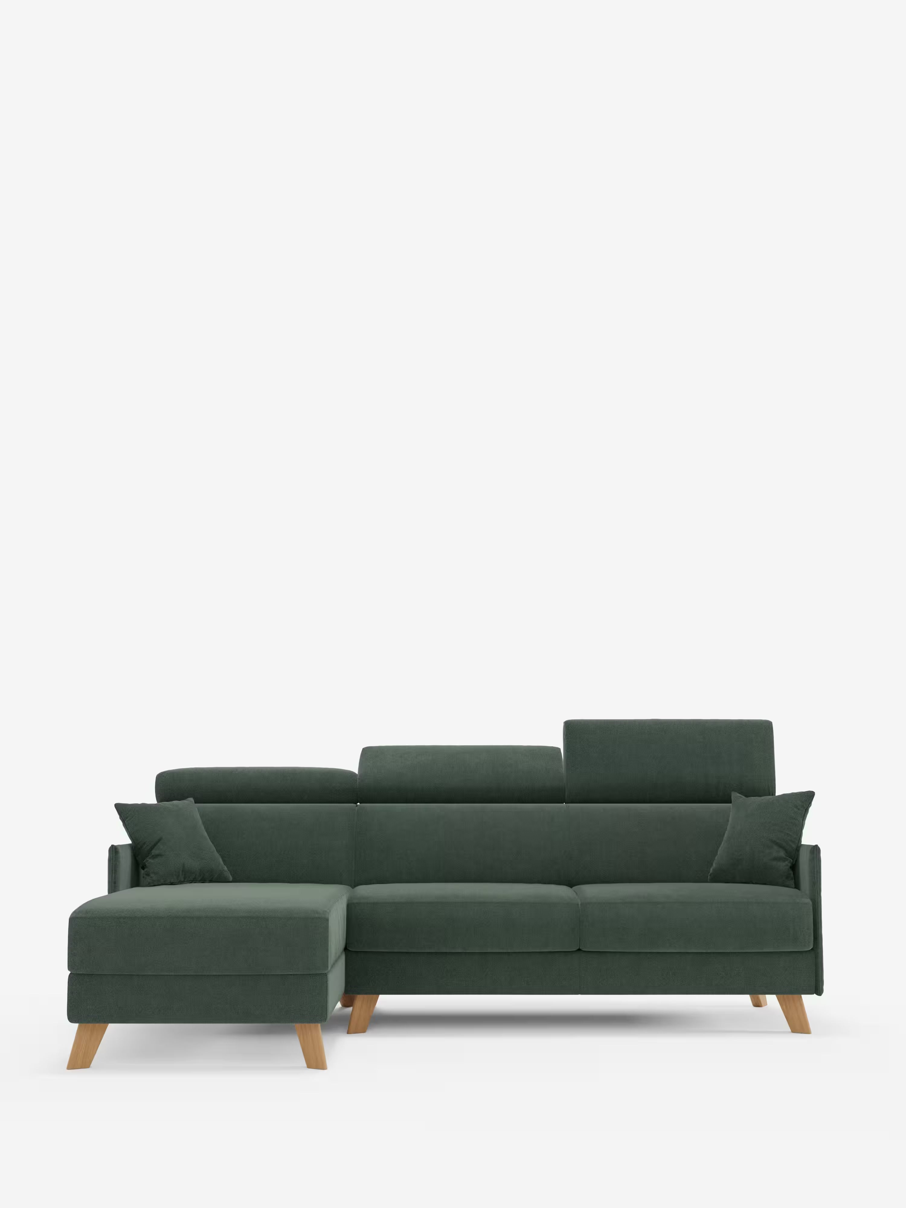 Sole Canapé d'angle convertible avec chaise longue avec coffre et têtières inclinables - tissu détachable T23