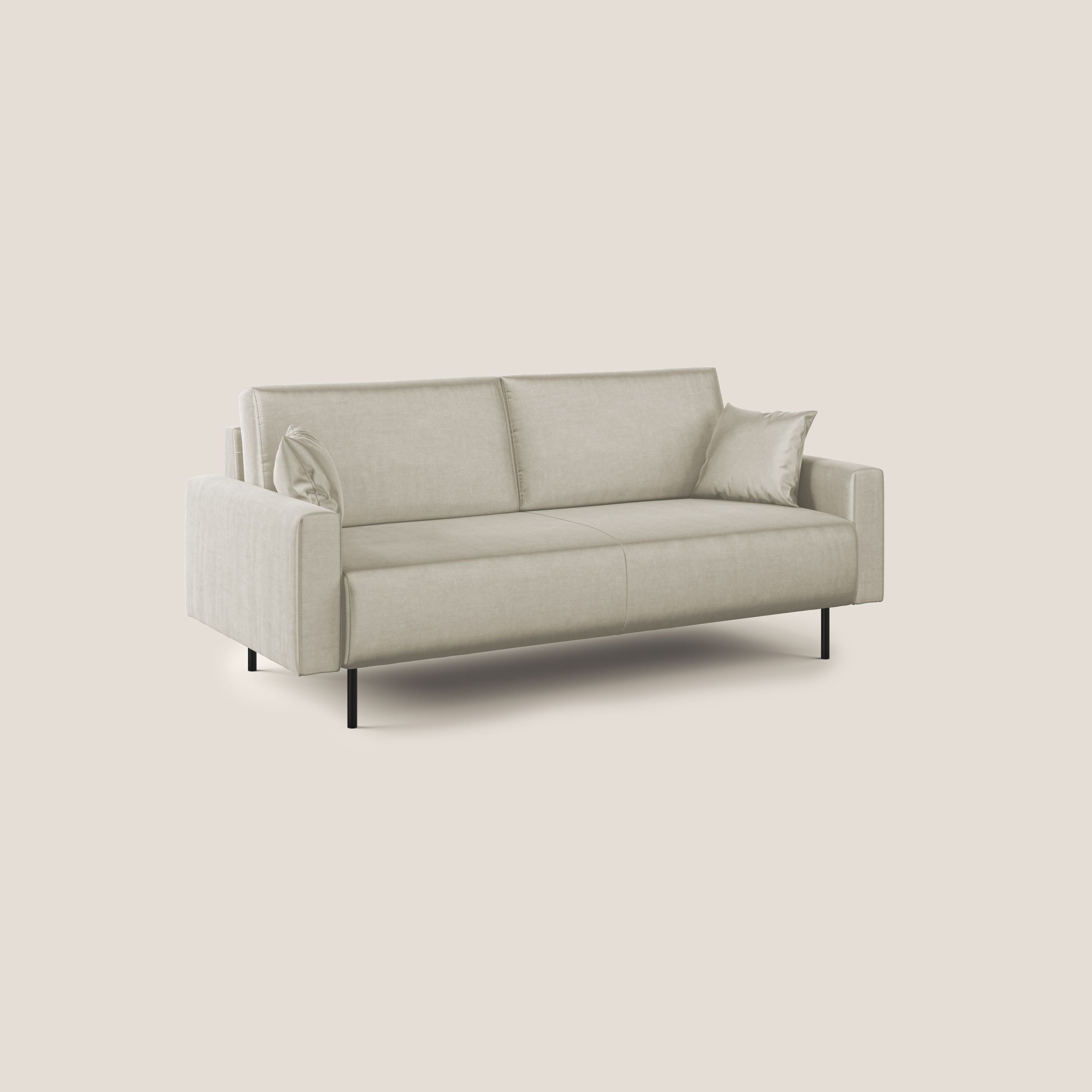 Arthur divano moderno in velluto morbido impermeabile T01 panna - divani.store
