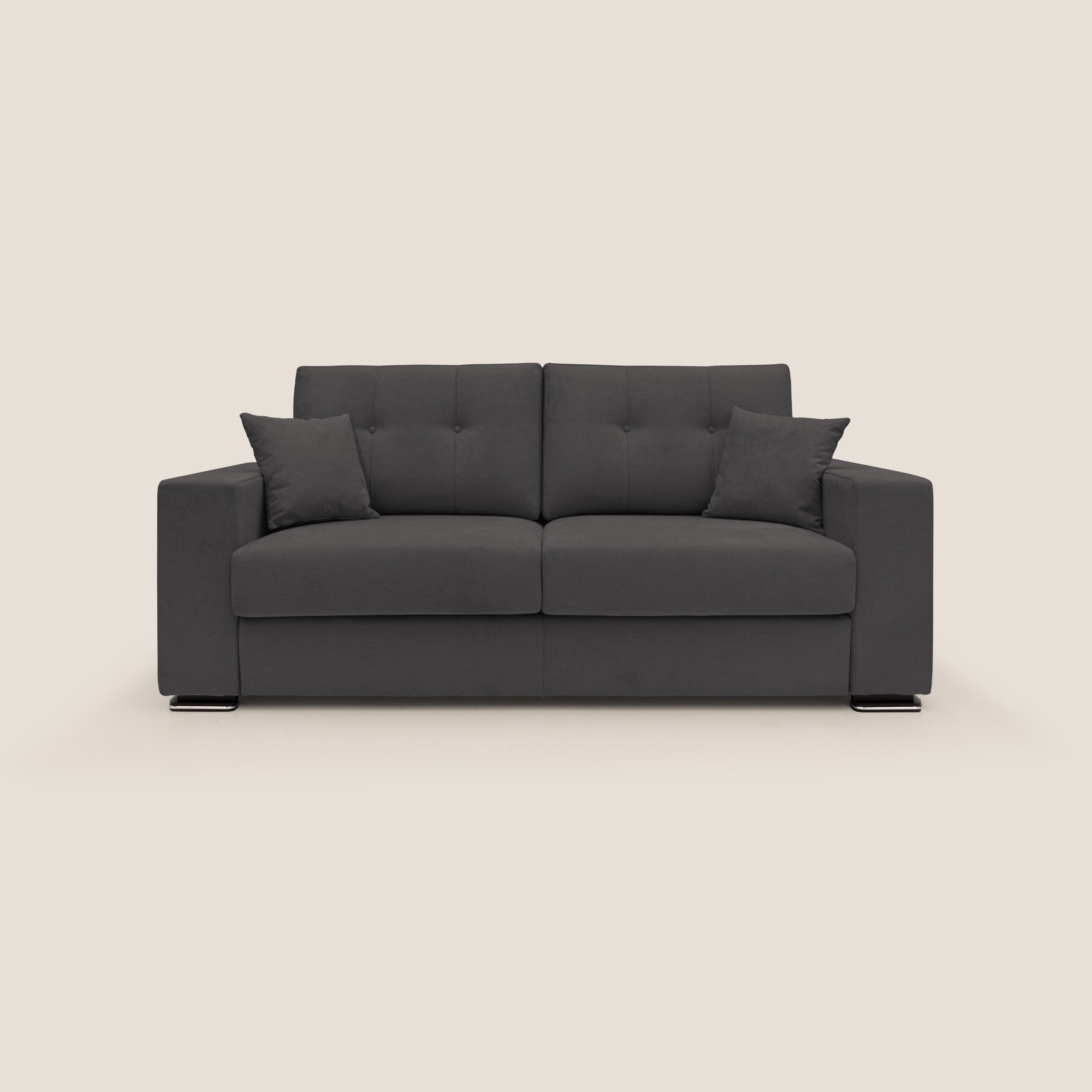 Giove divano in morbido tessuto impermeabile T02 nero - divani.store