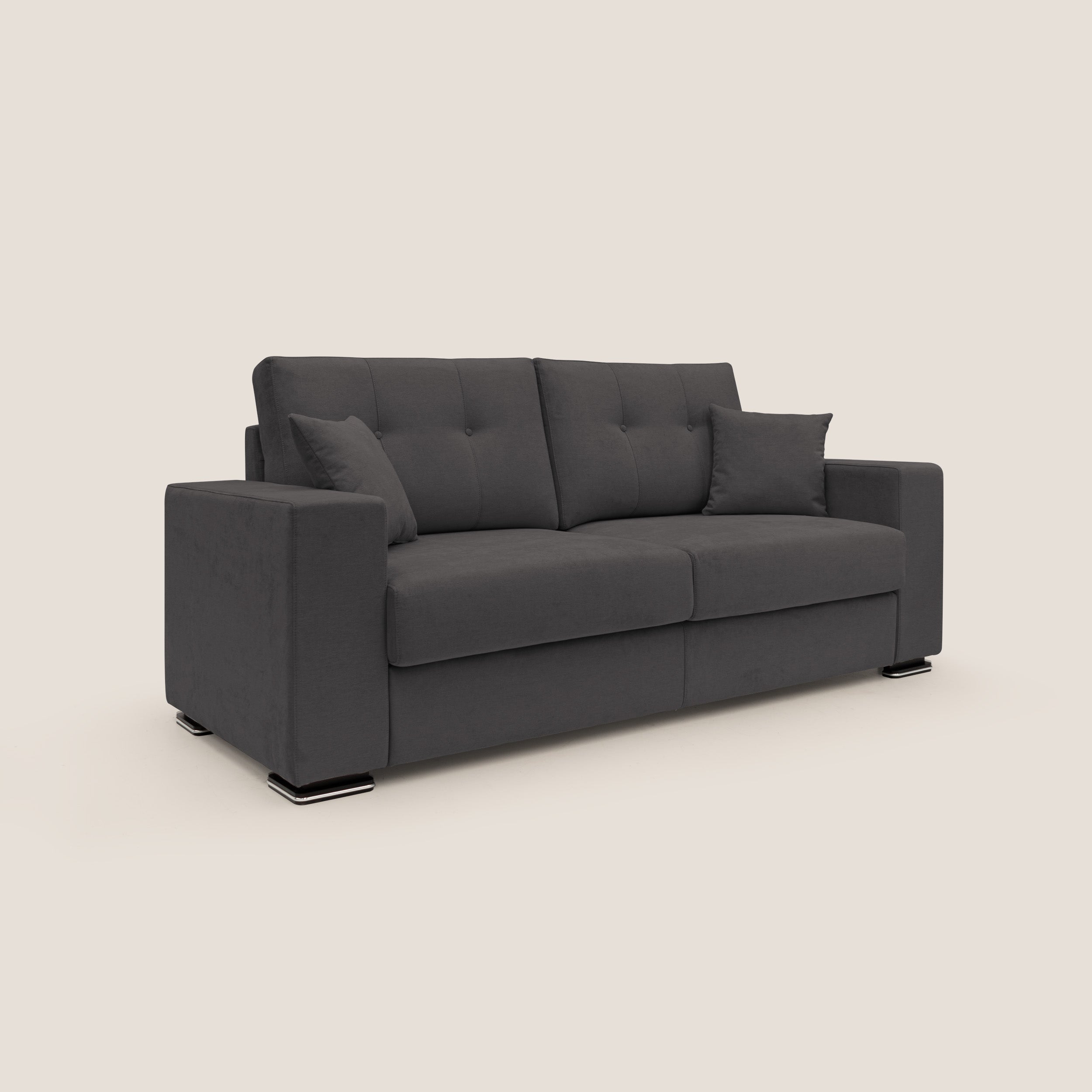 Giove divano in morbido tessuto impermeabile T02 nero - divani.store