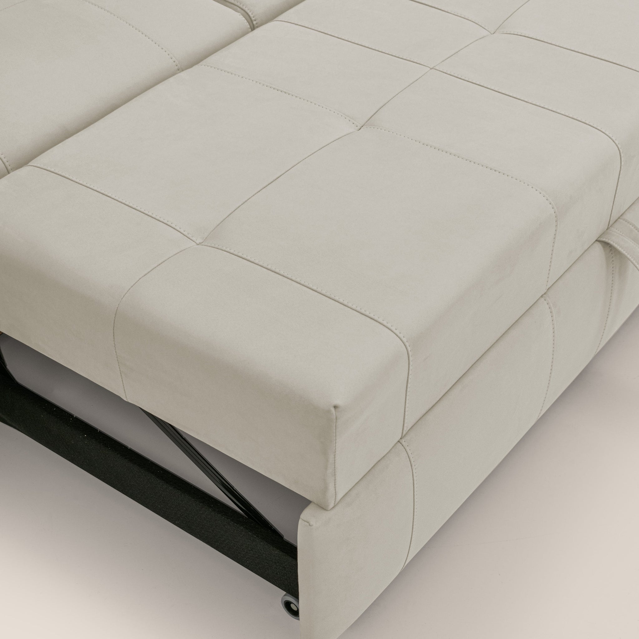 Kronos Canapé d'angle avec pouf extractible et coffre de rangement en microfibre imperméable T11