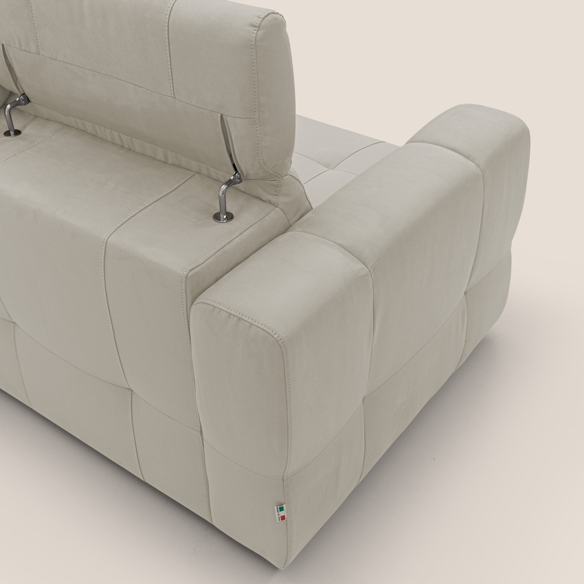 Kronos Canapé d'angle avec pouf extractible et coffre de rangement en microfibre imperméable T11