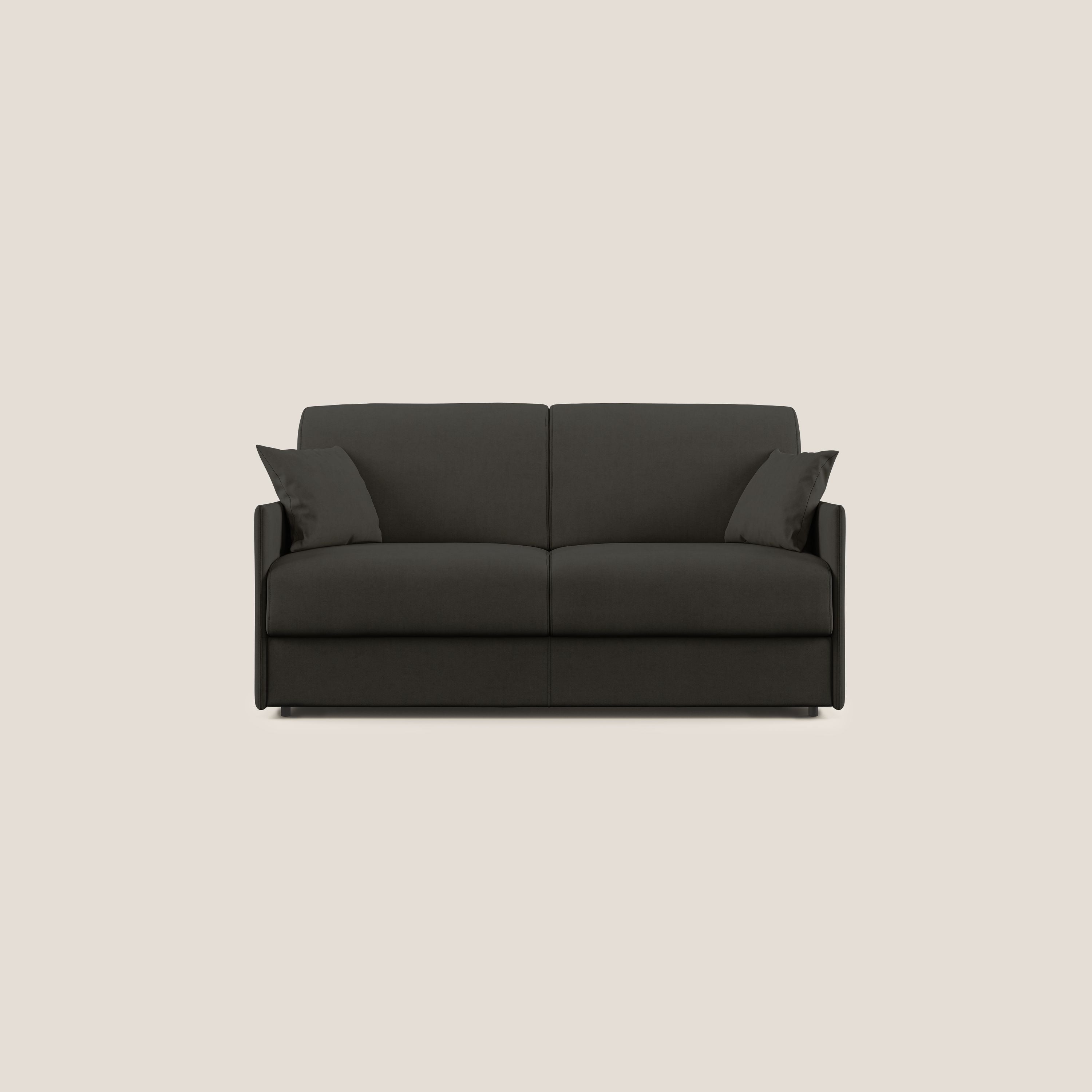 Evans Divano letto in morbido tessuto impermeabile T02 nero - divani.store