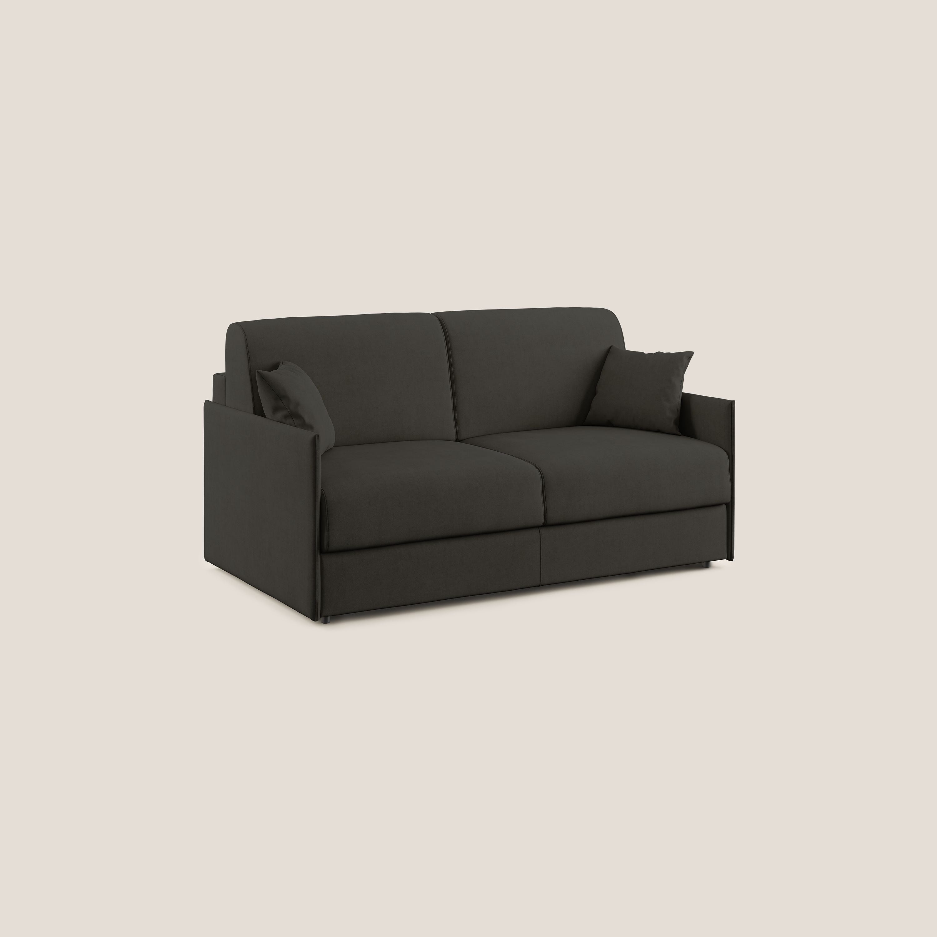 Evans Divano letto in morbido tessuto impermeabile T02 nero - divani.store
