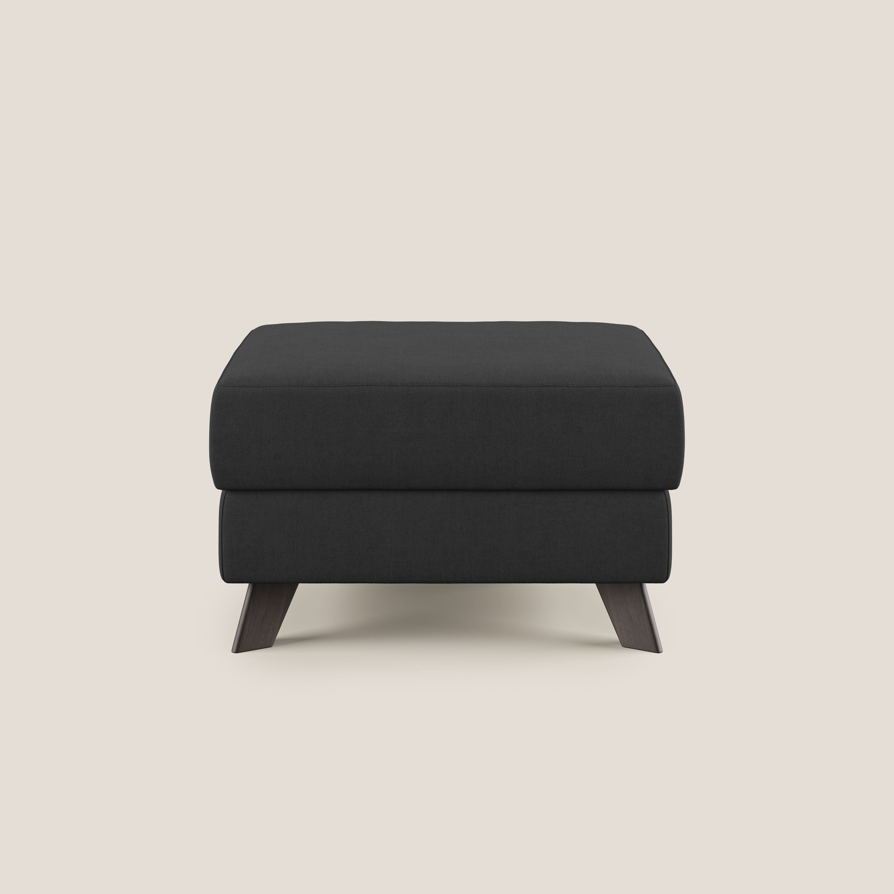 Moon Pouf contenitore e piedini alti in tessuto morbido impermeabile T02 nero - divani.store