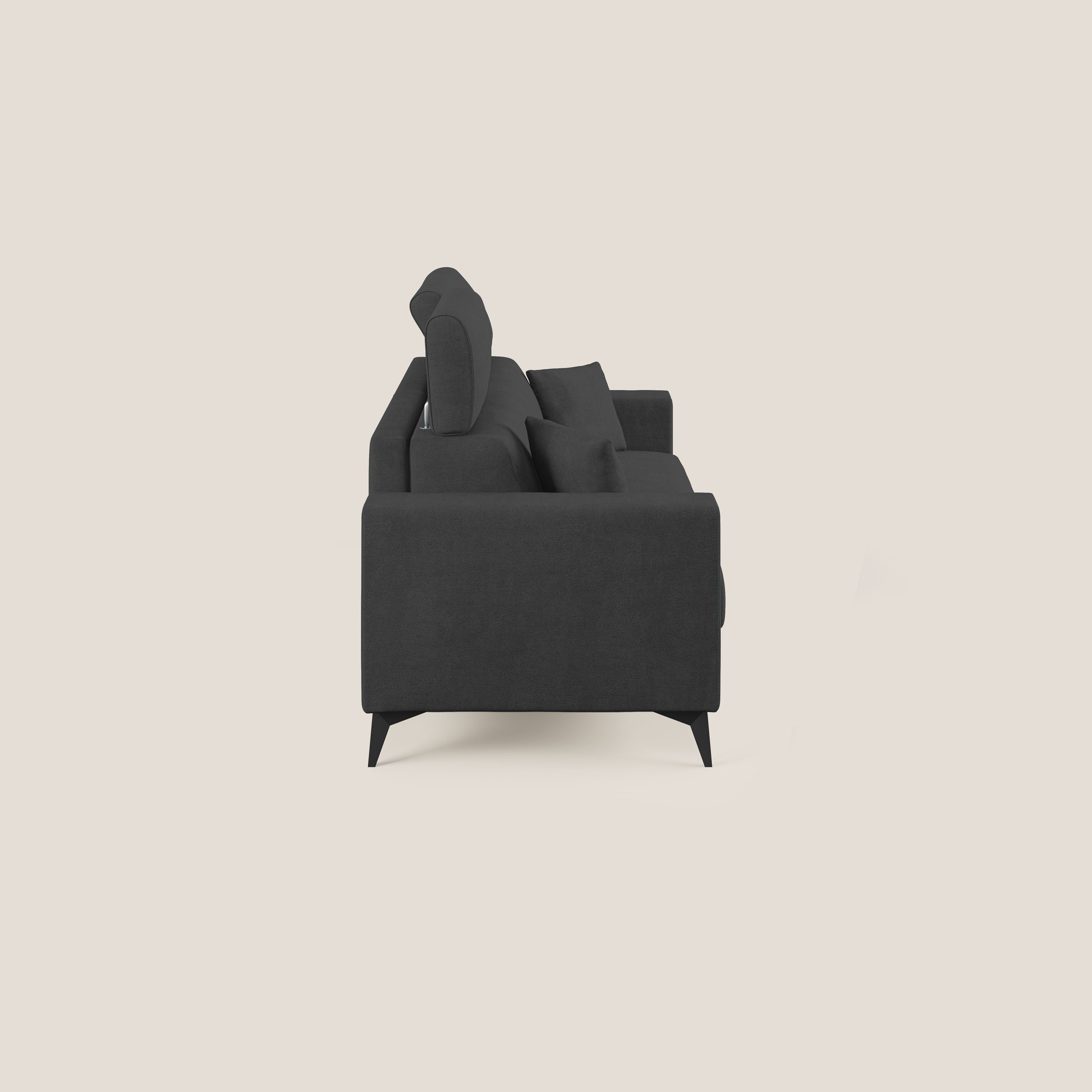 Pegaso divano letto con poggiatesta reclinabili e rivestimento T02 nero - divani.store