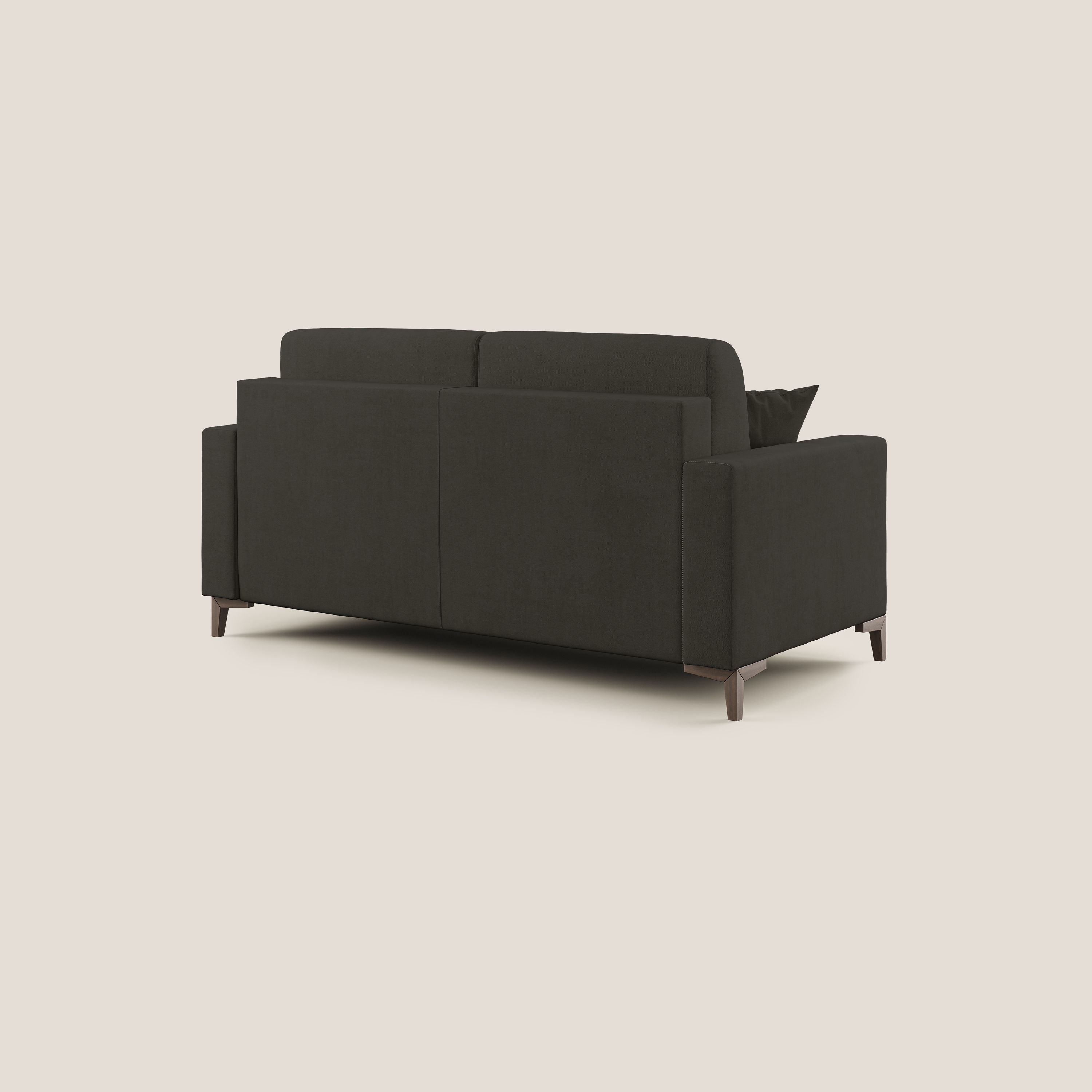 Kafka divano letto matrimoniale in morbido tessuto impermeabile T02 nero - divani.store
