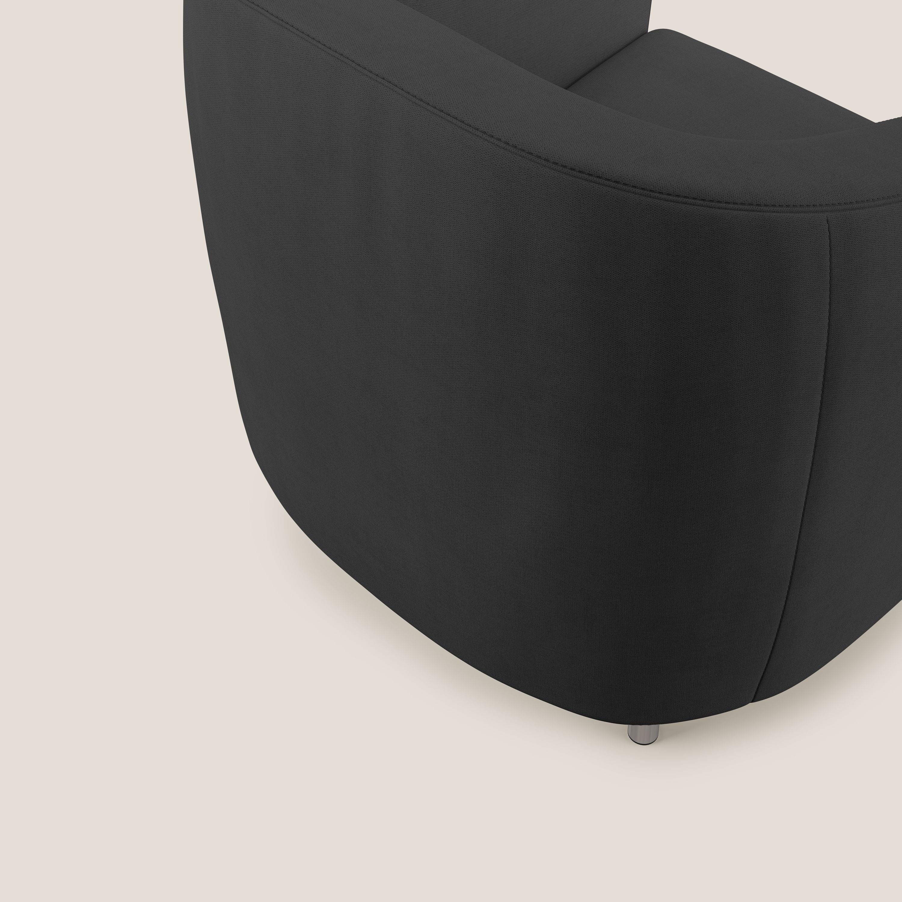 Sally Poltroncina in tessuto morbido impermeabile T02 nero - divani.store