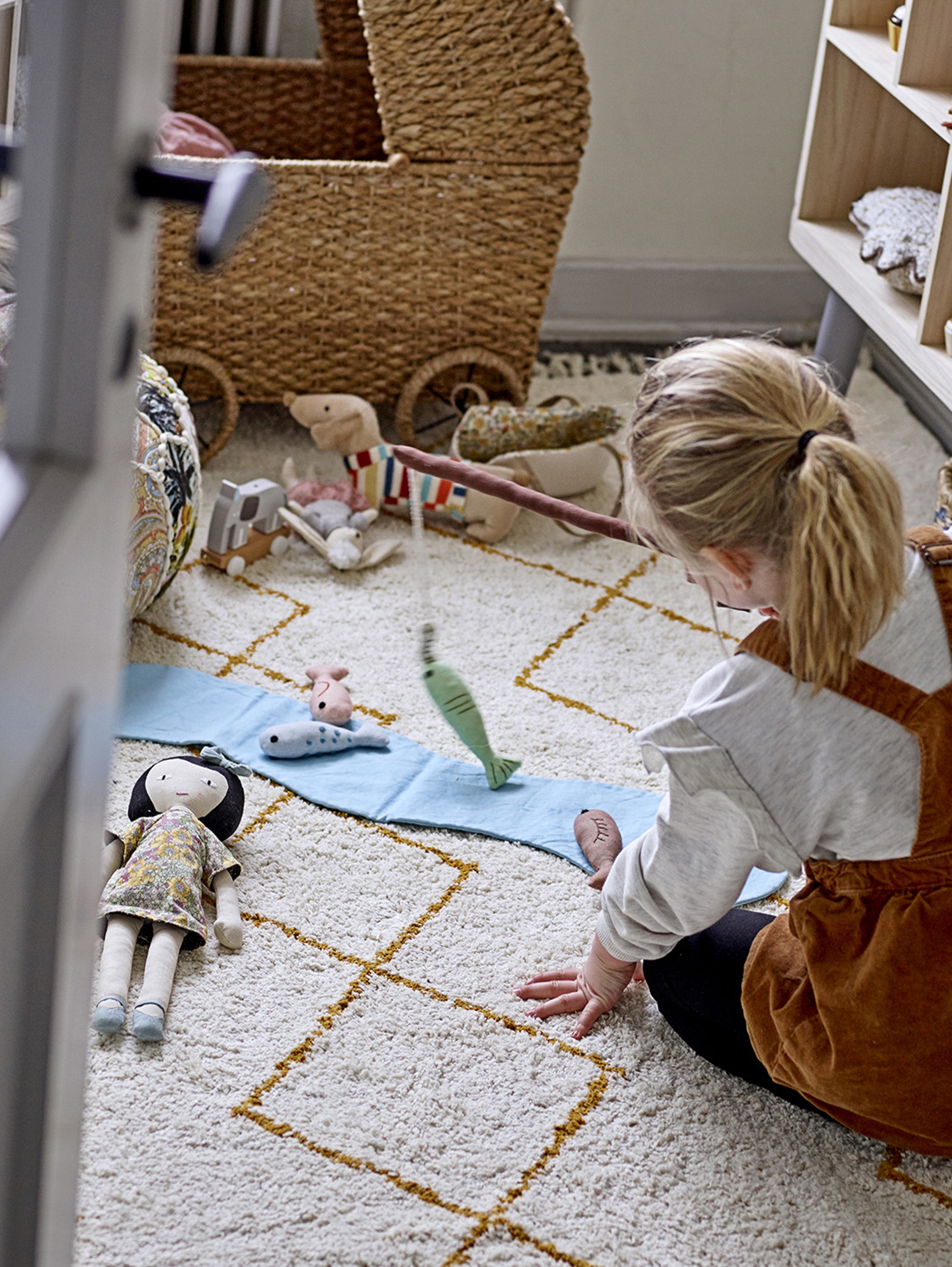 Huso tappeto a fantasia geometrica in cotone 200x140 cm - divani.store