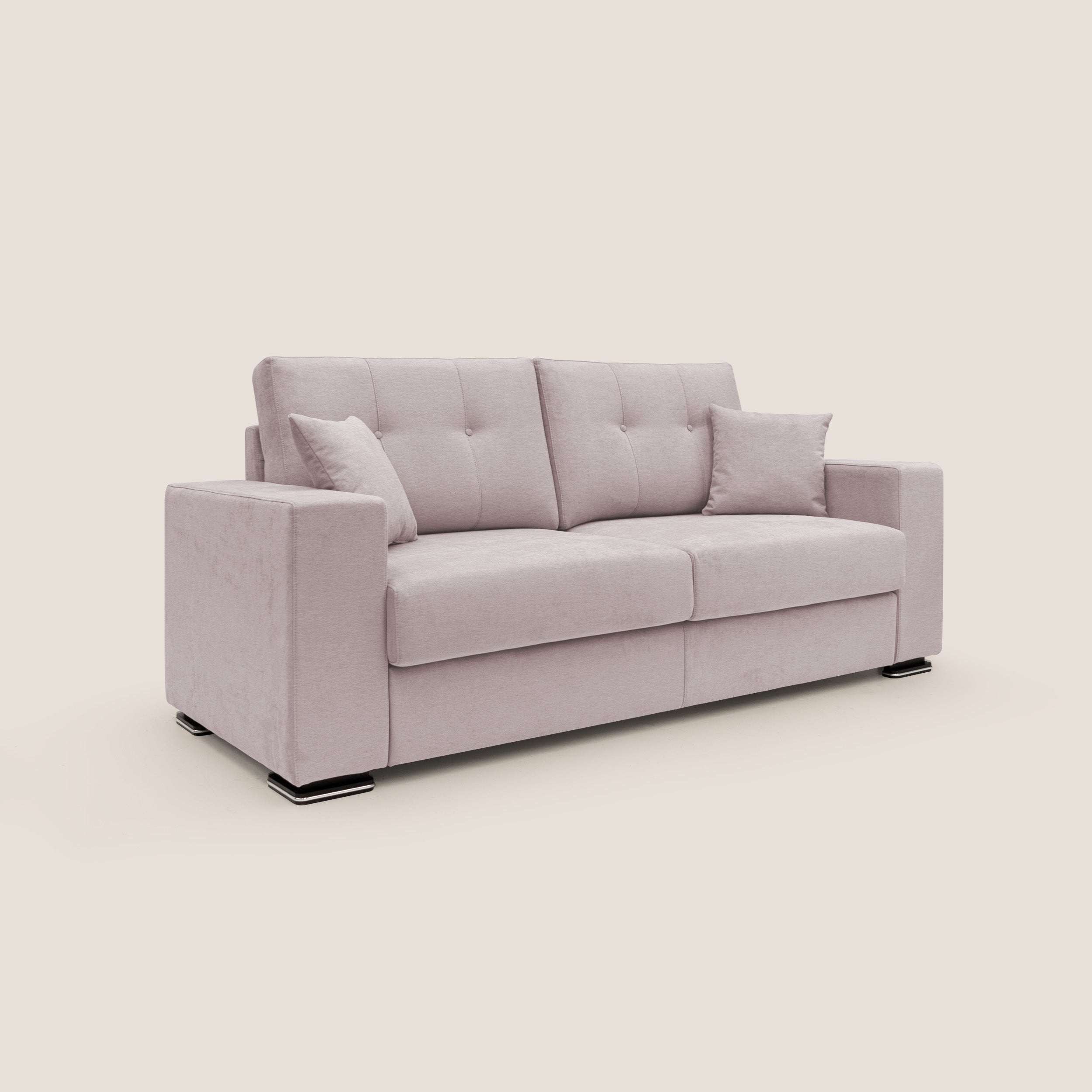 Giove divano in morbido tessuto impermeabile T02 rosa - divani.store