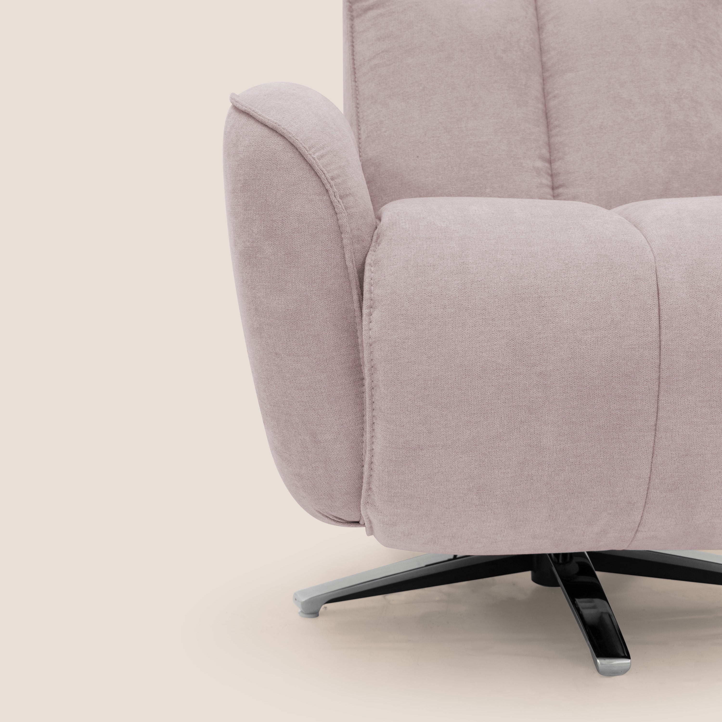 EVA Poltroncina RELAX in morbido tessuto impermeabile T02 rosa - divani.store