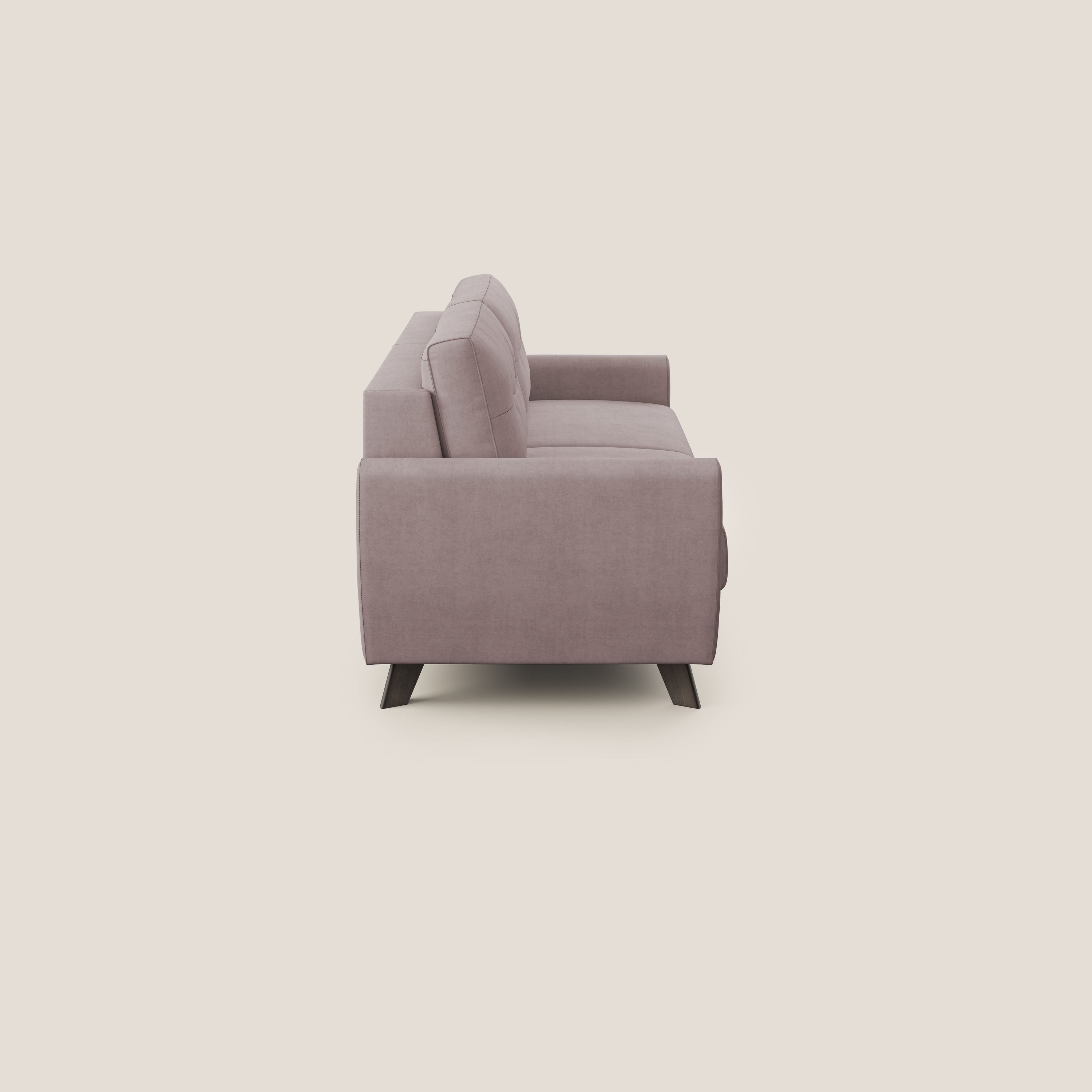 Callisto Divano letto matrimoniale in tessuto morbido impermeabile T02 rosa - divani.store