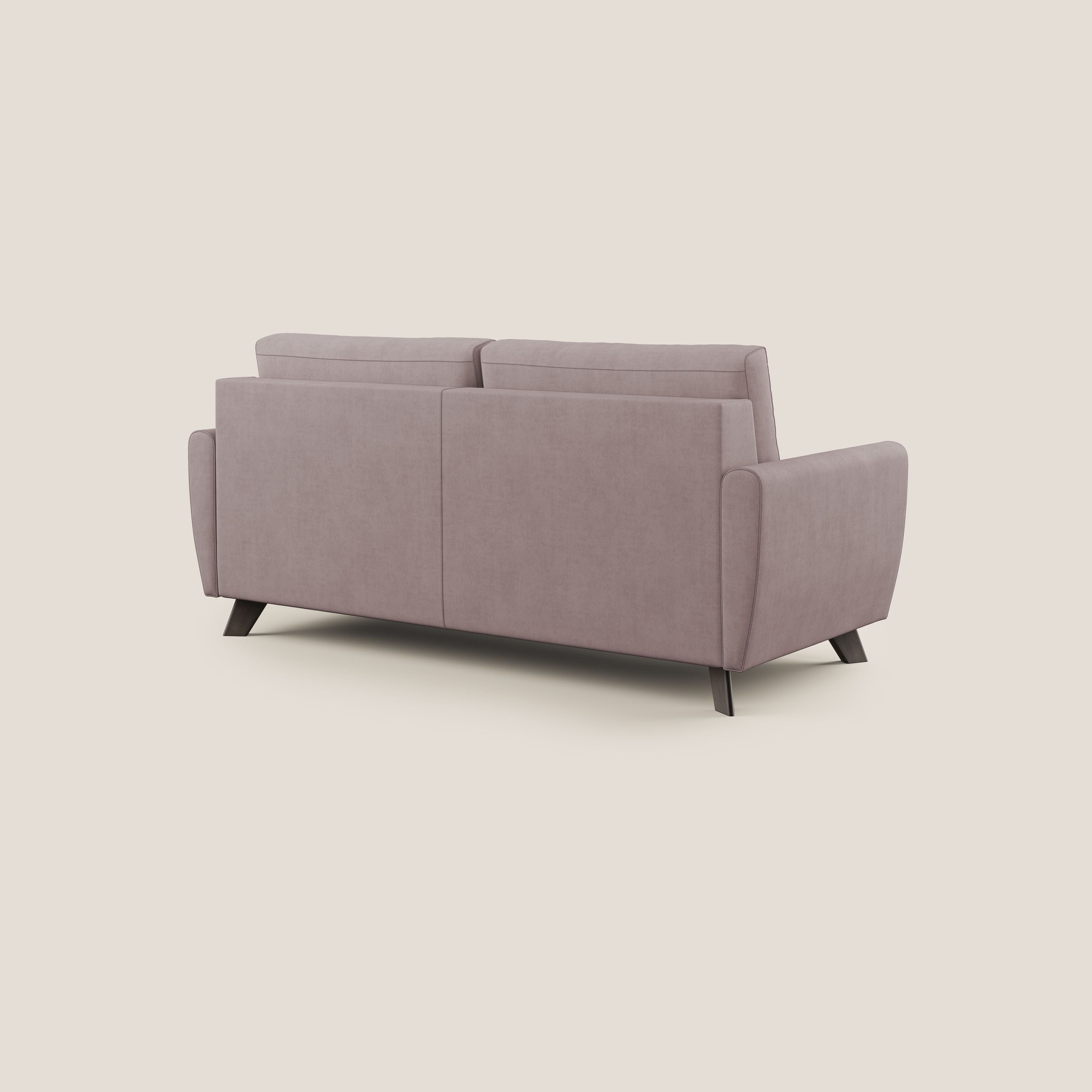 Callisto Divano letto matrimoniale in tessuto morbido impermeabile T02 rosa - divani.store