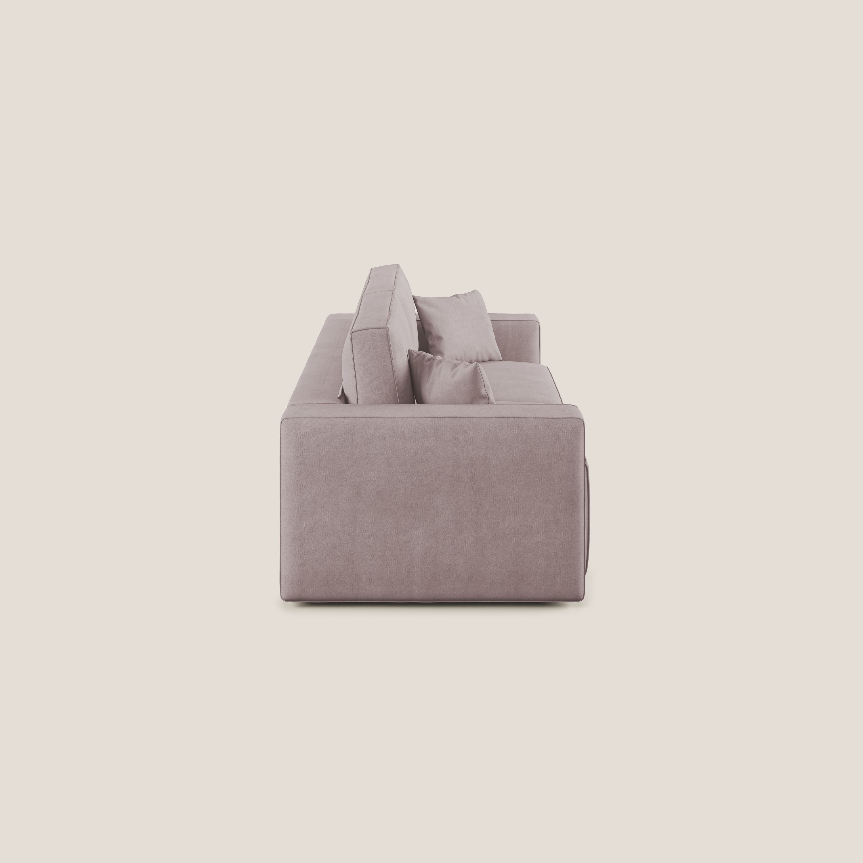 Morfeo divano con sedute estraibili in morbido tessuto impermeabile T02 rosa - divani.store