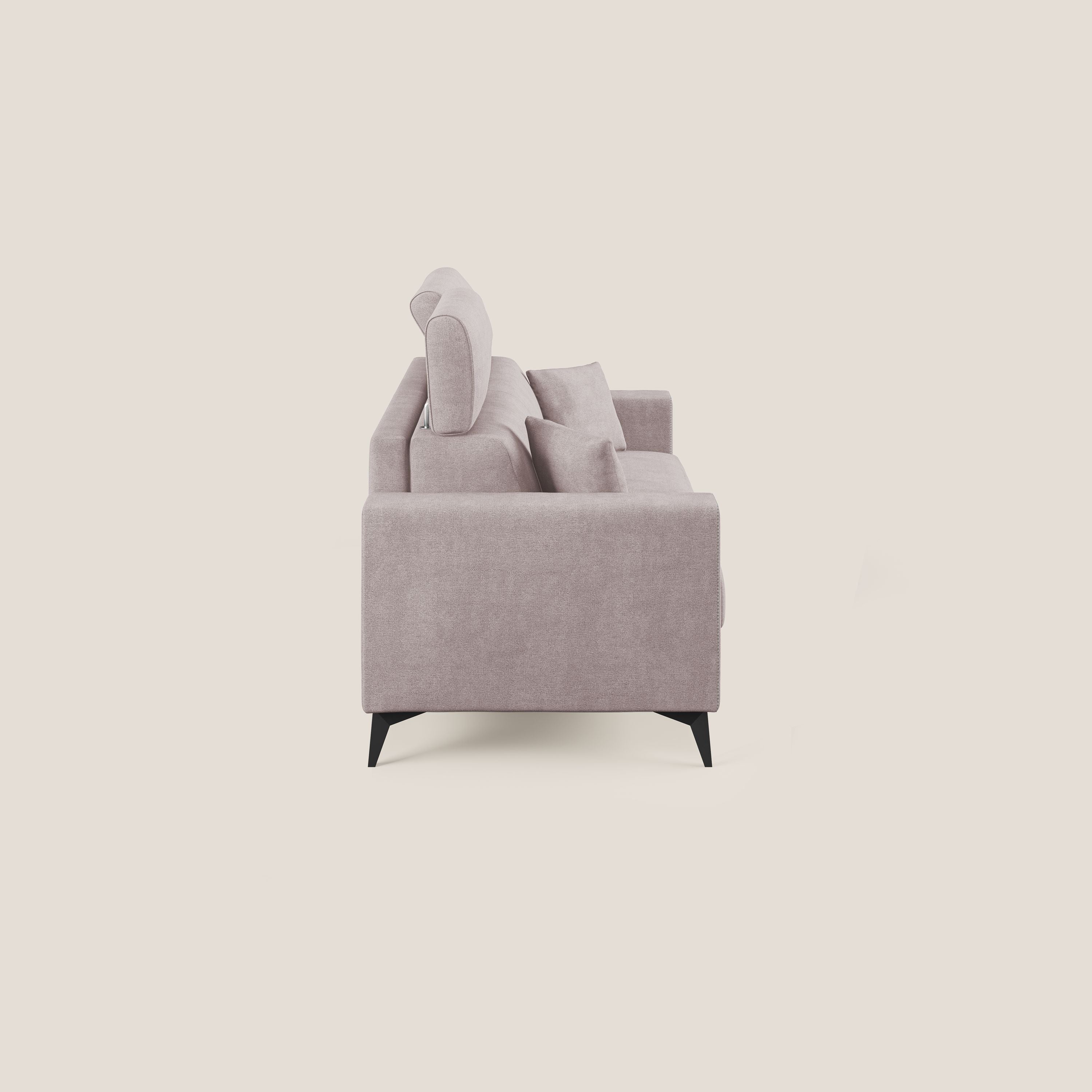 Pegaso divano letto con poggiatesta reclinabili e rivestimento T02 rosa - divani.store