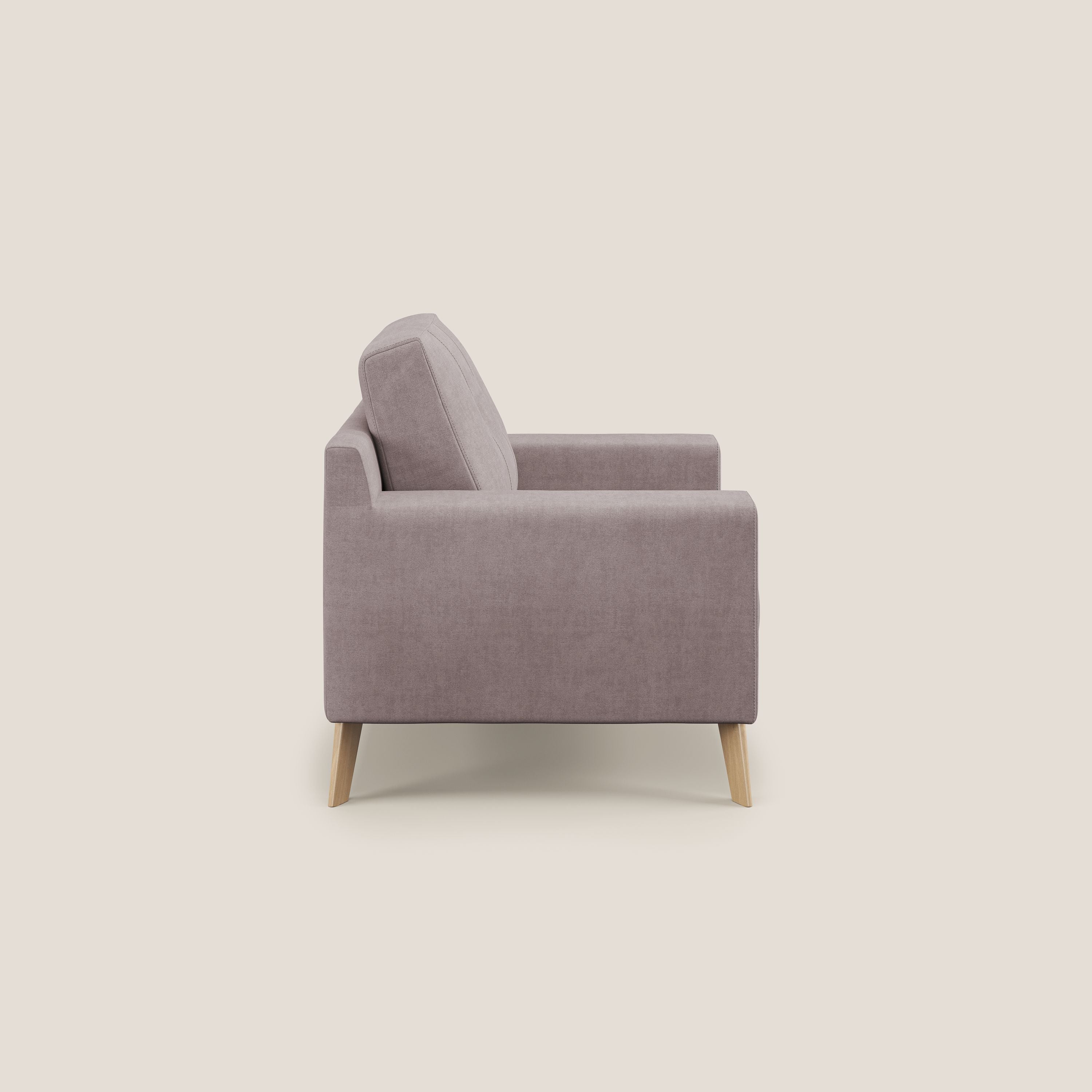 Danish poltroncina in tessuto morbido impermeabile T02 rosa - divani.store