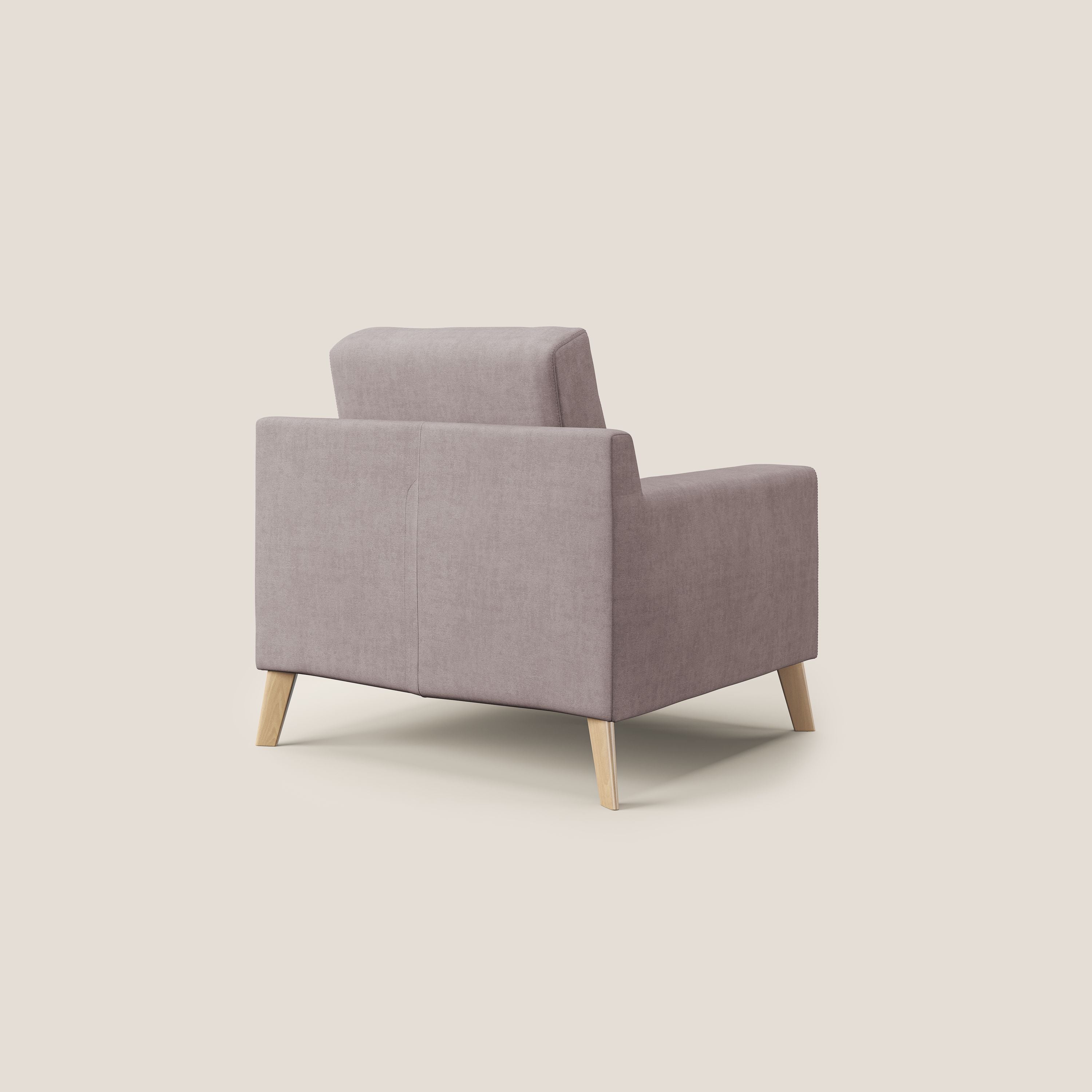 Danish poltroncina in tessuto morbido impermeabile T02 rosa - divani.store
