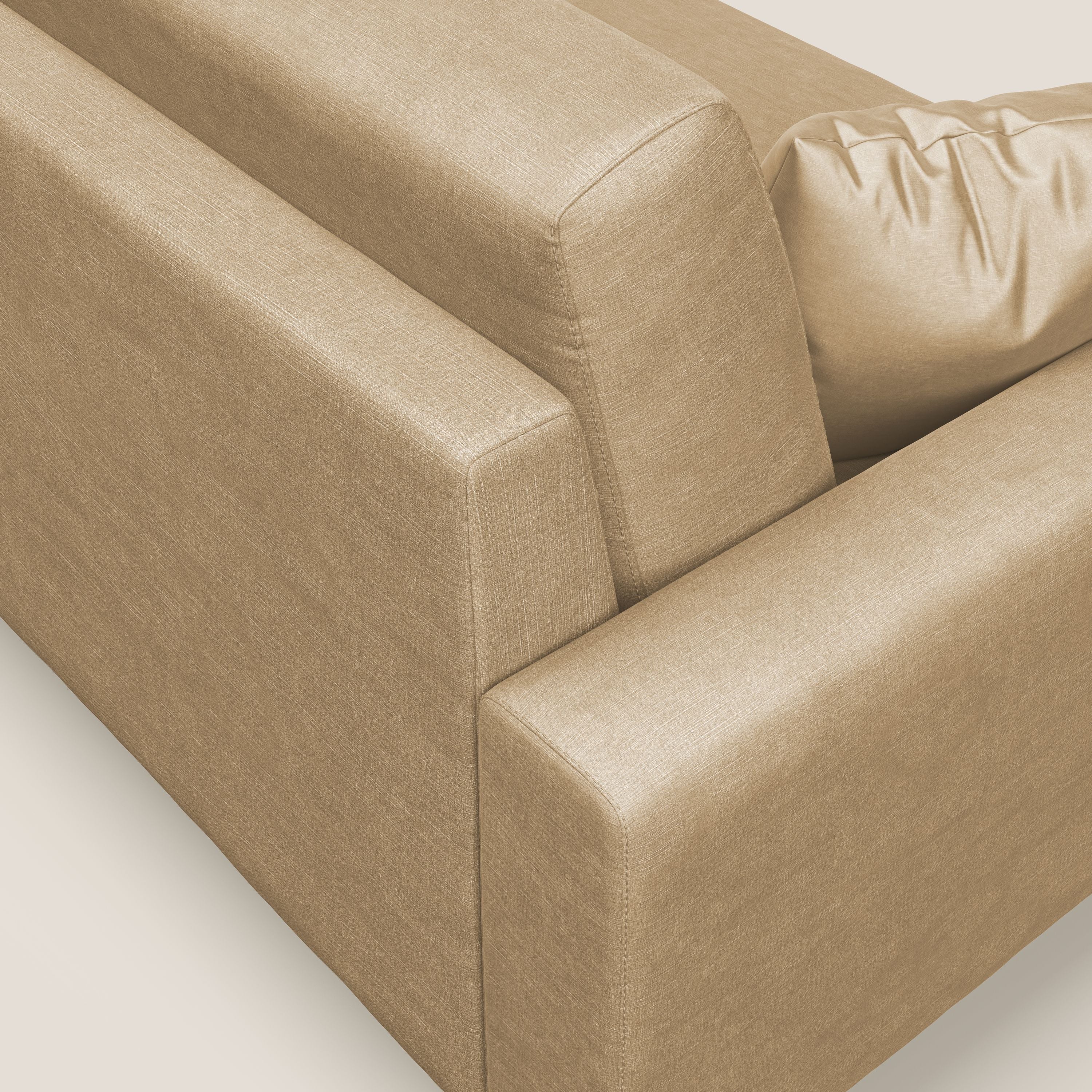 Arthur divano moderno angolare in velluto morbido impermeabile T01 beige - divani.store