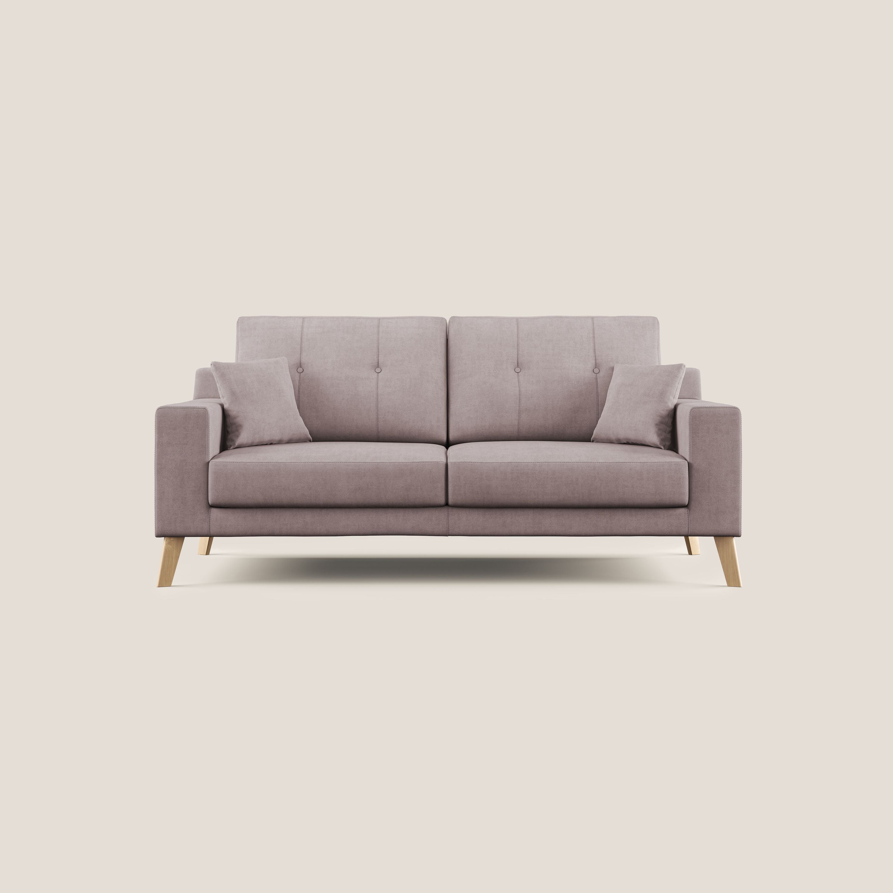 Danish divano moderno in tessuto morbido impermeabile T02 rosa - divani.store
