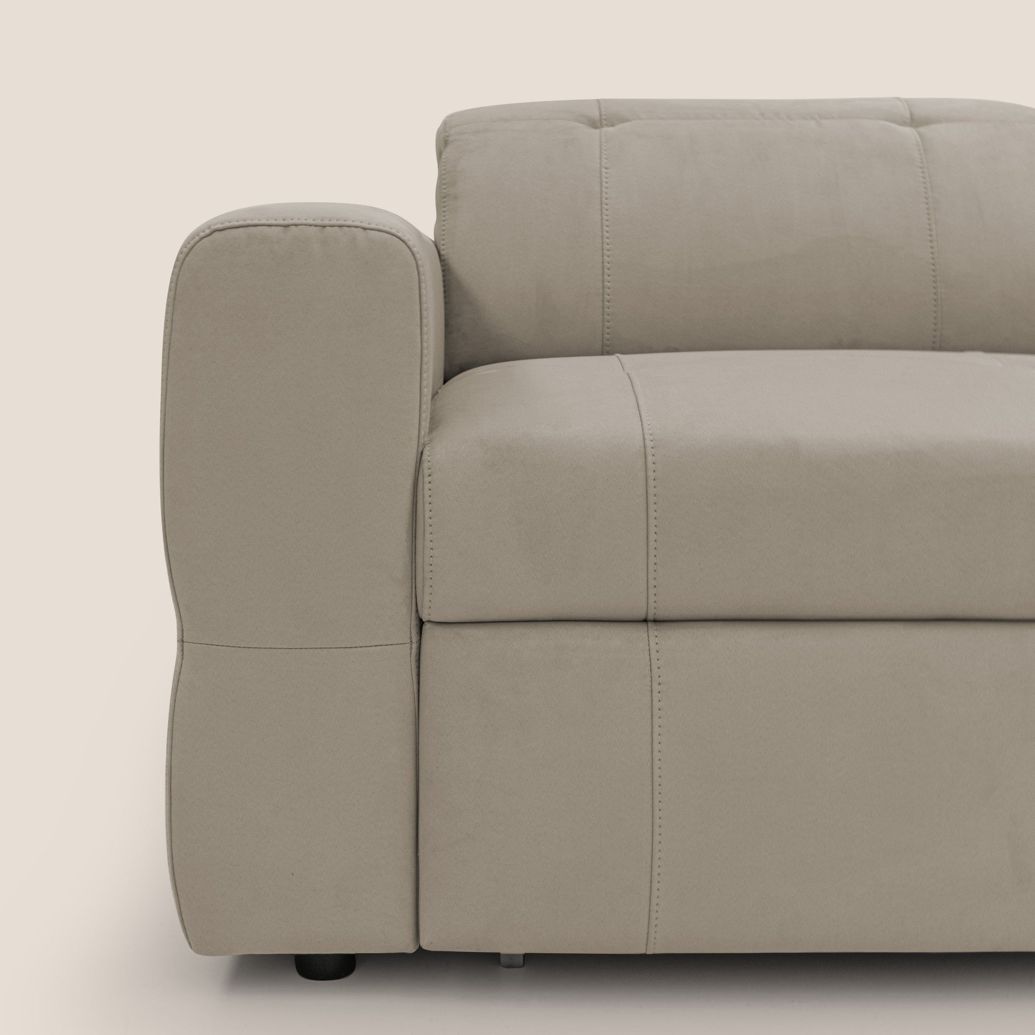 Kronos Canapé avec pouf extractible et têtières inclinalbes en microfibre douce imperméable T11